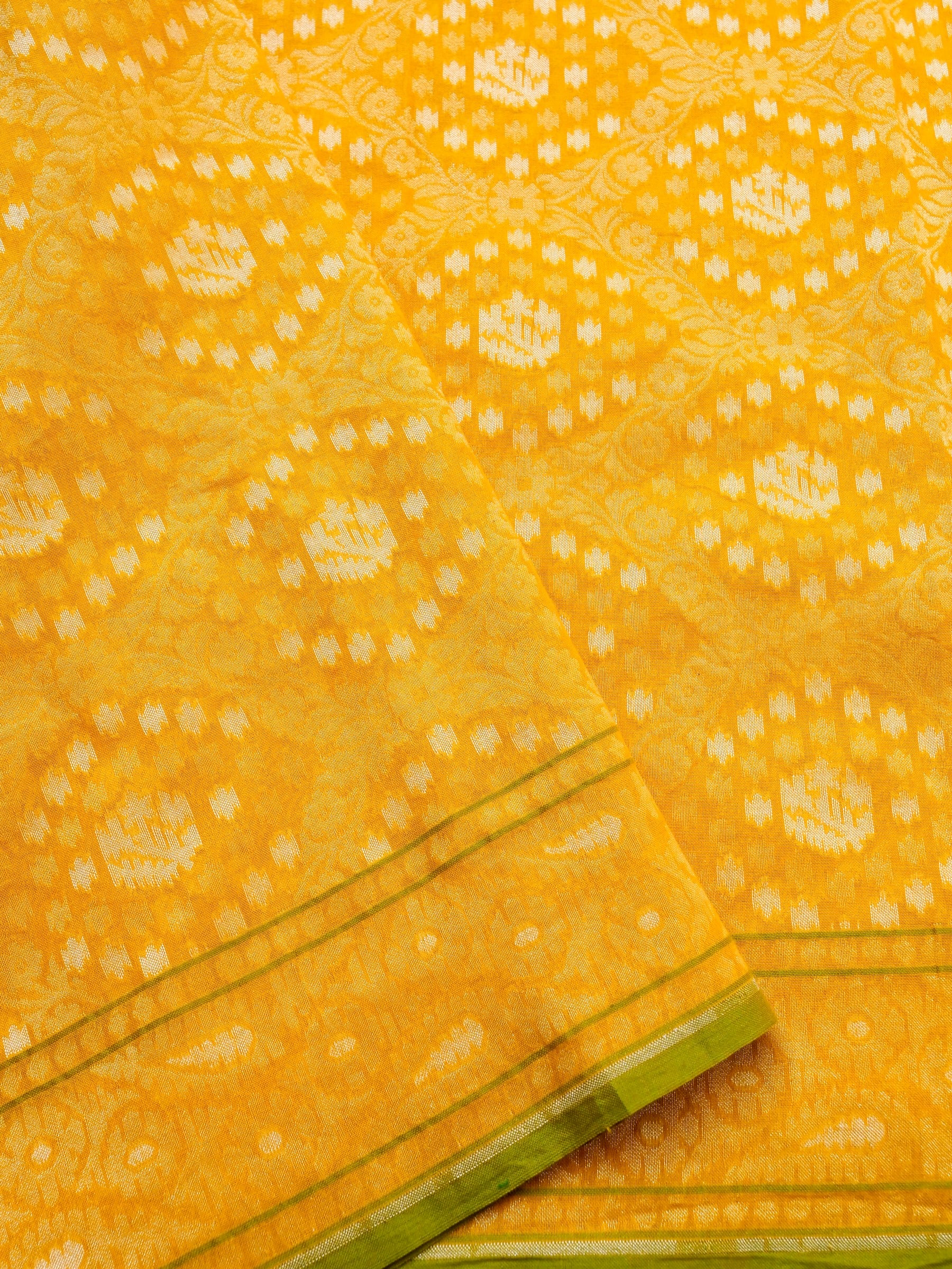 Banarasi Cotton Handloom Jamdani Ektara Saree - Khinkhwab
