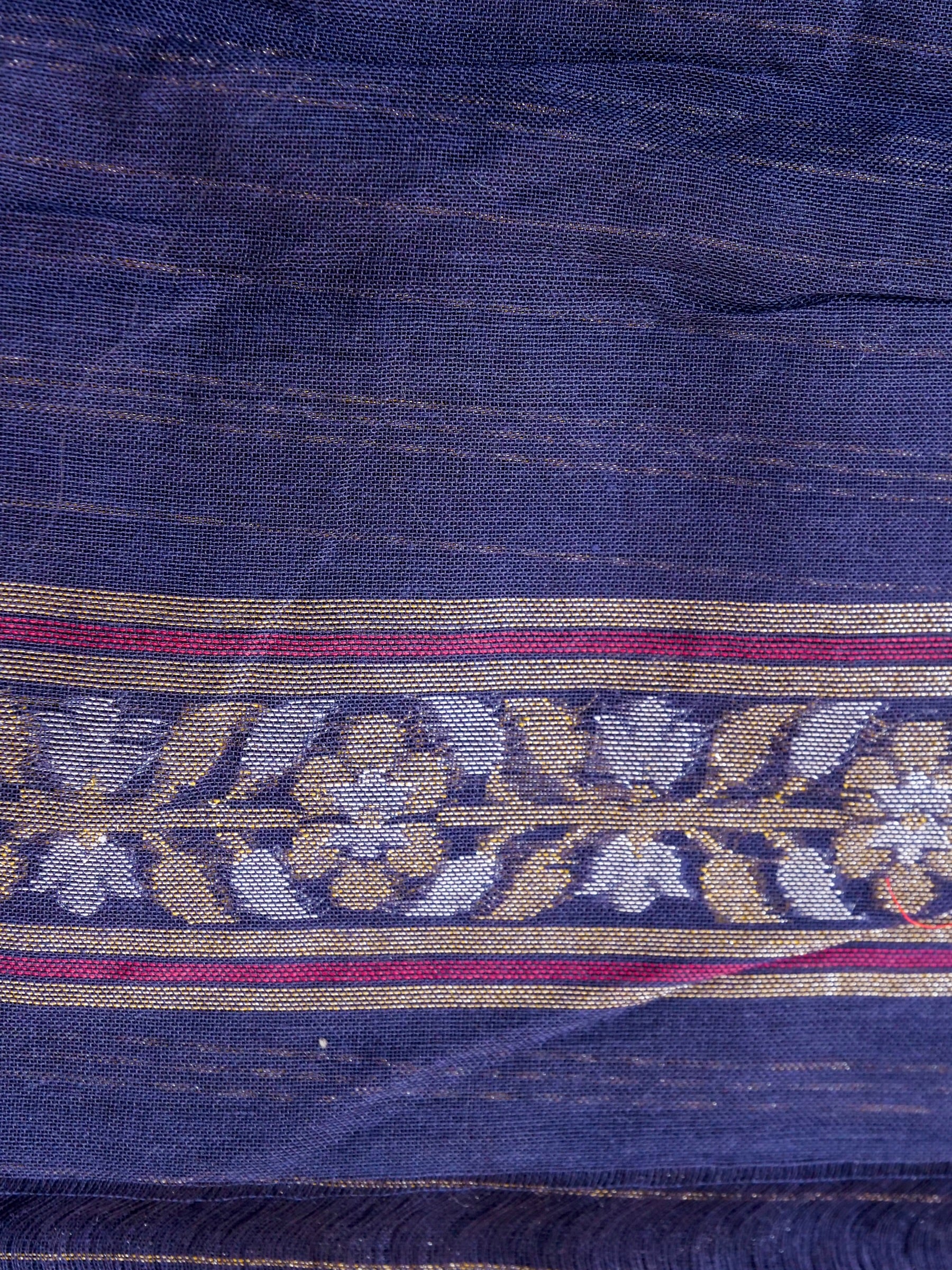 Banarasi Cotton Handloom Jamdani Ektara Saree - Khinkhwab