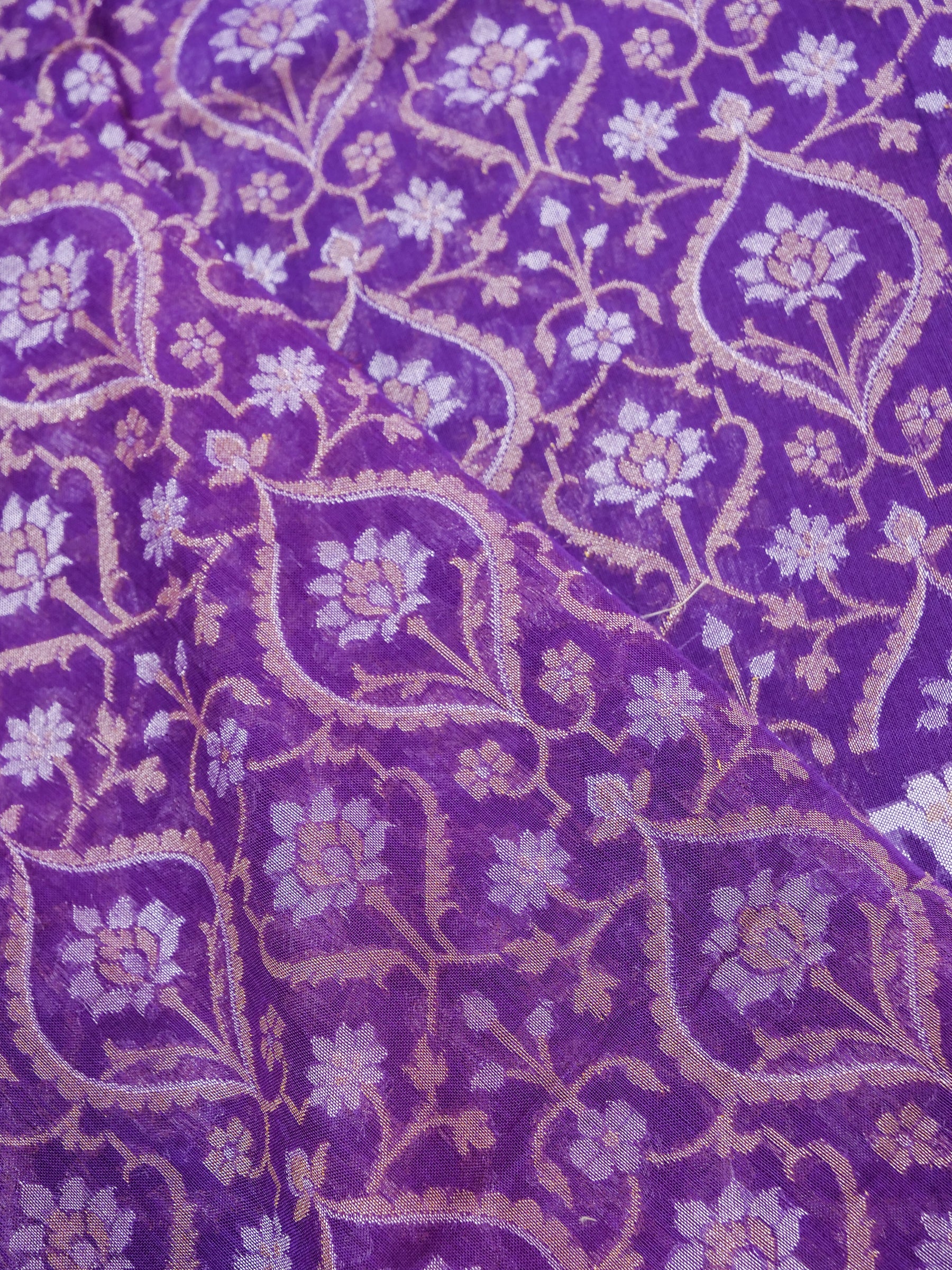 Banarasi Cotton Handloom Jamdani Ektara Saree - Khinkhwab