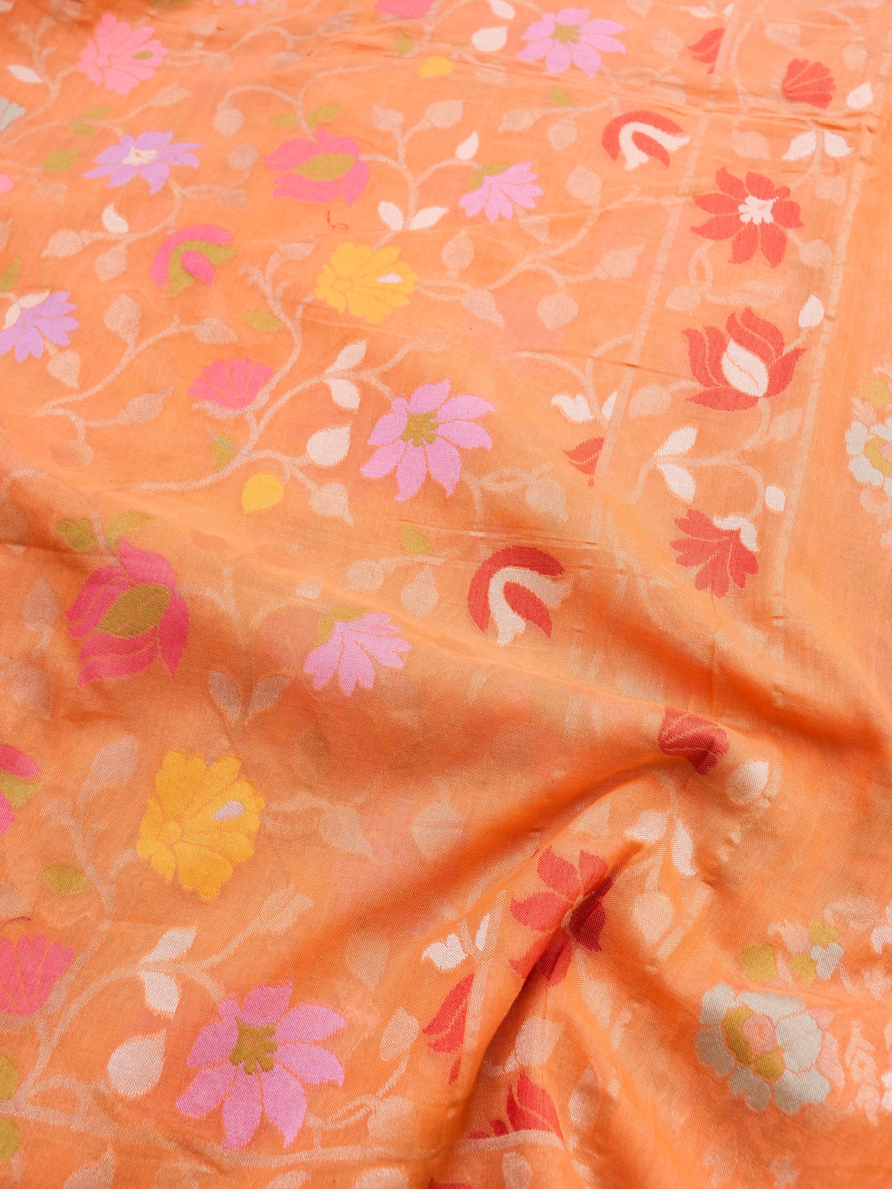 Banarasi Cotton Handloom Jamdani Ektara Saree - Khinkhwab