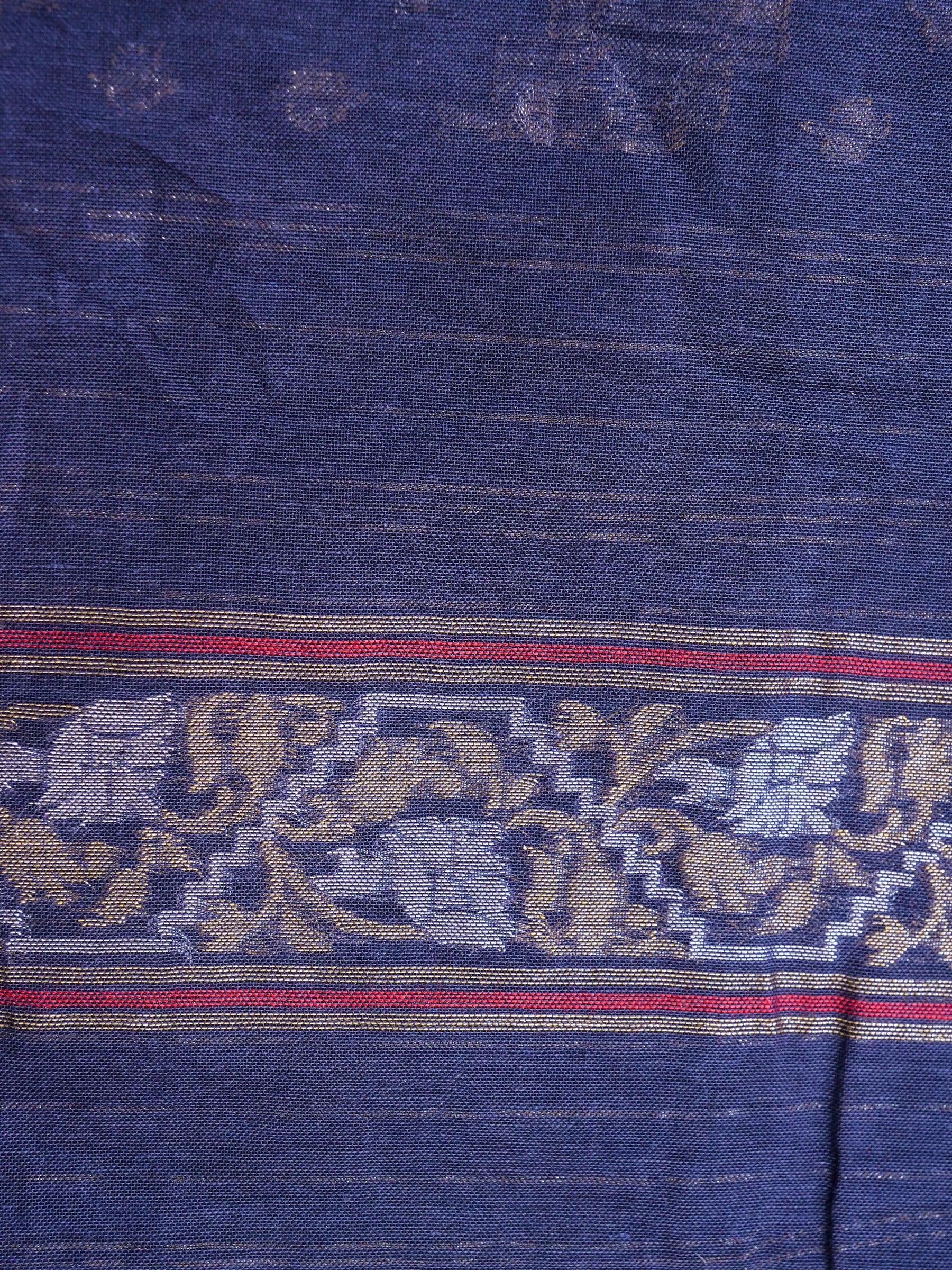 Banarasi Cotton Handloom Jamdani Ektara Saree - Khinkhwab