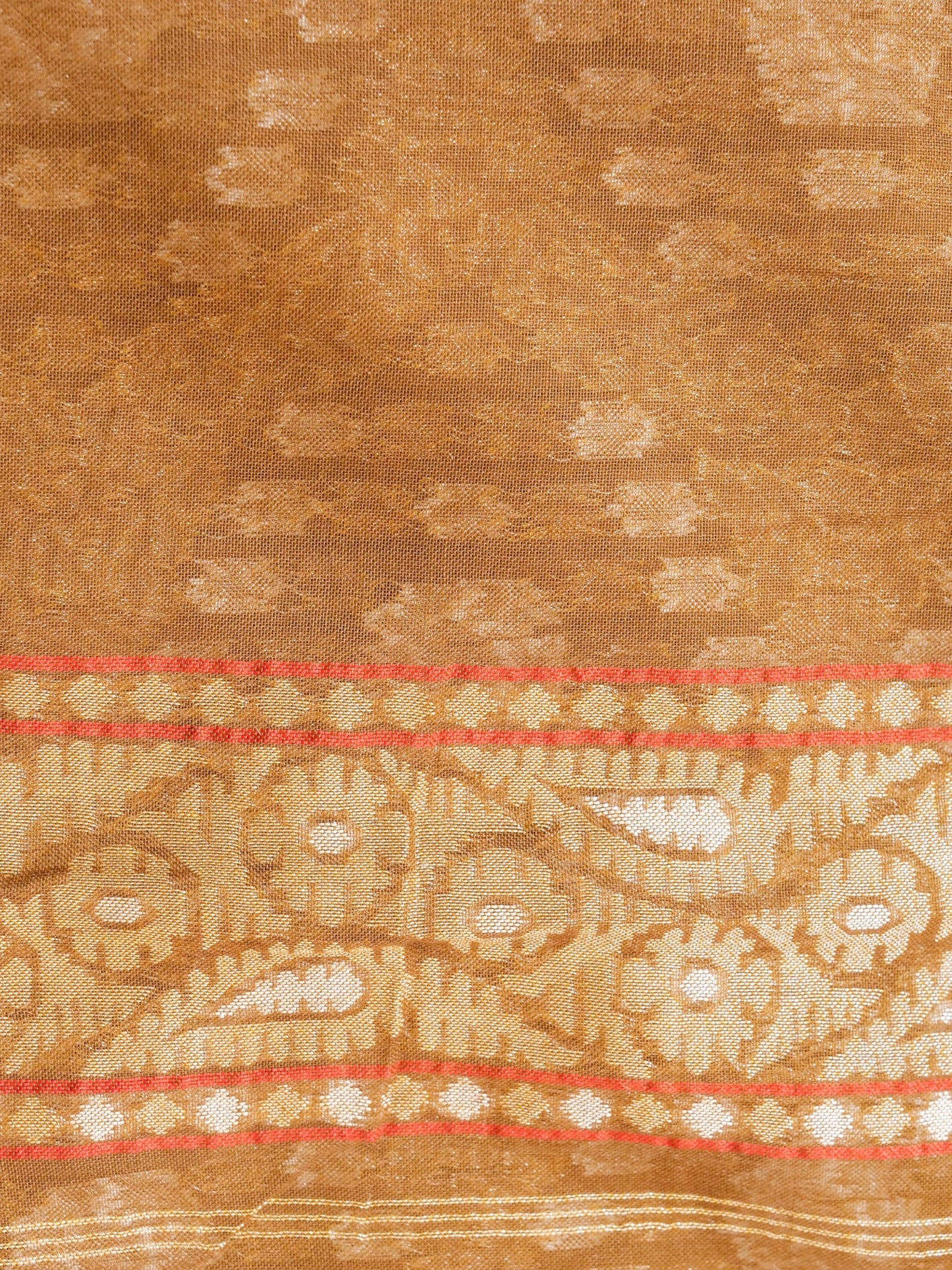 Banarasi Cotton Handloom Jamdani Ektara Saree - Khinkhwab