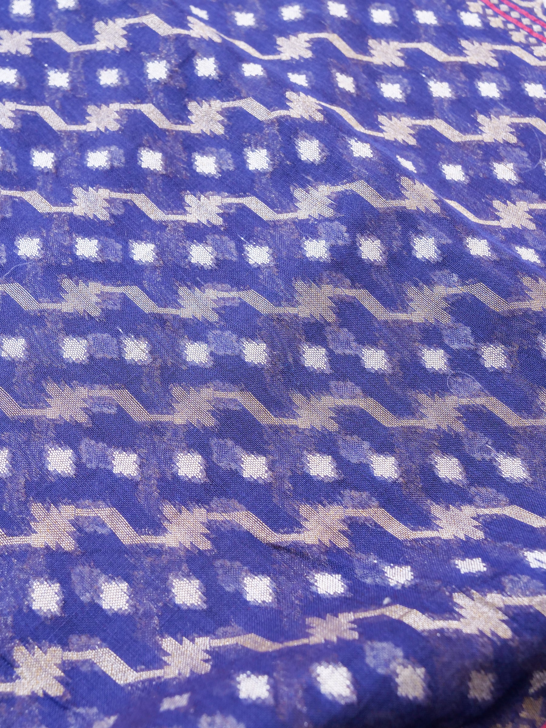 Banarasi Cotton Handloom Jamdani Ektara Saree - Khinkhwab