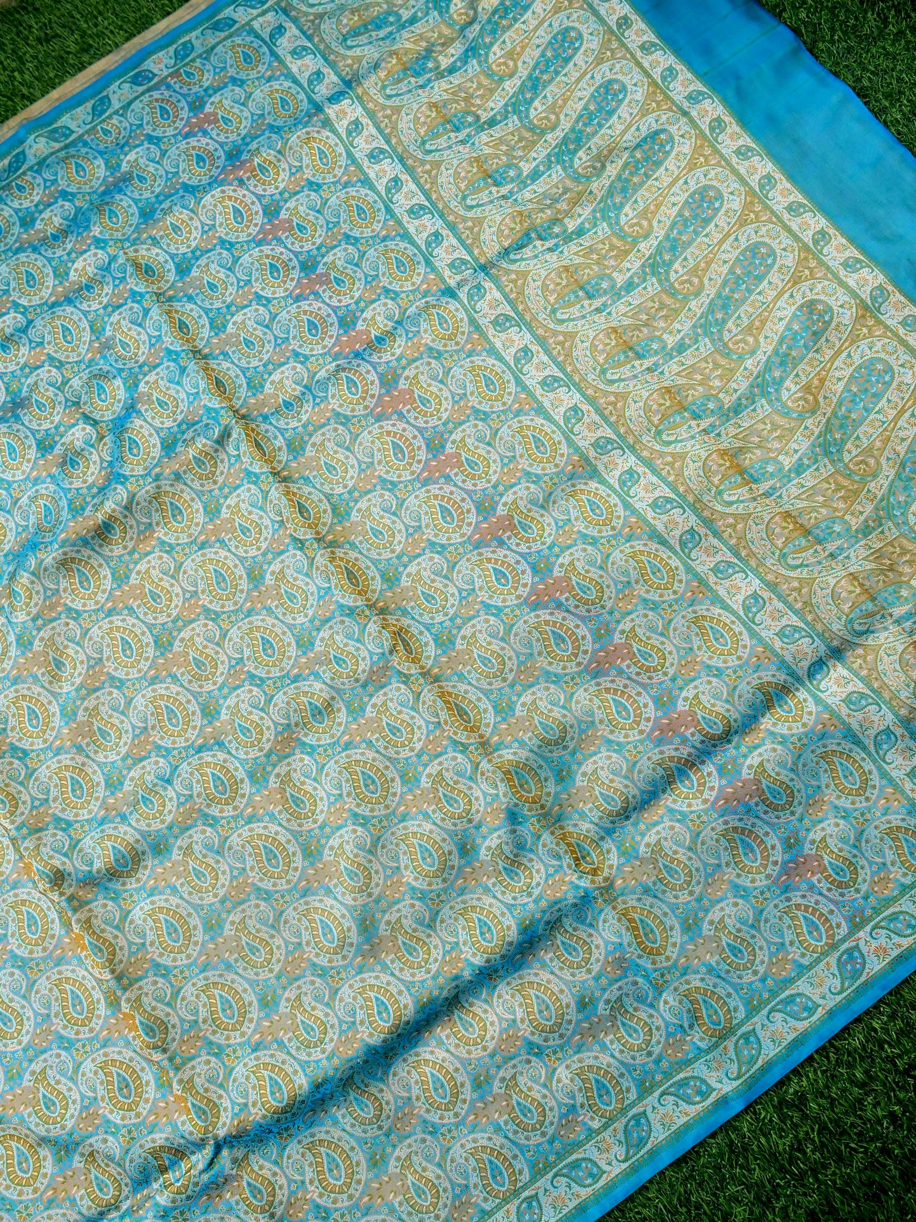 Handloom Banarasi Silk Resham Tanchoi Saree - Khinkhwab