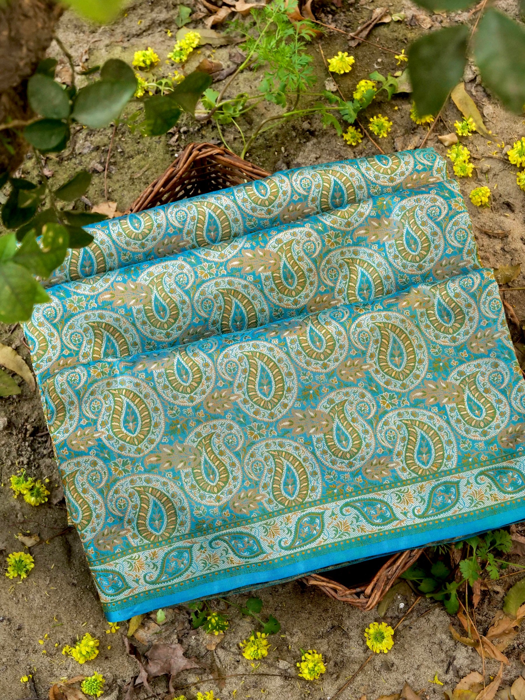 Handloom Banarasi Silk Resham Tanchoi Saree - Khinkhwab