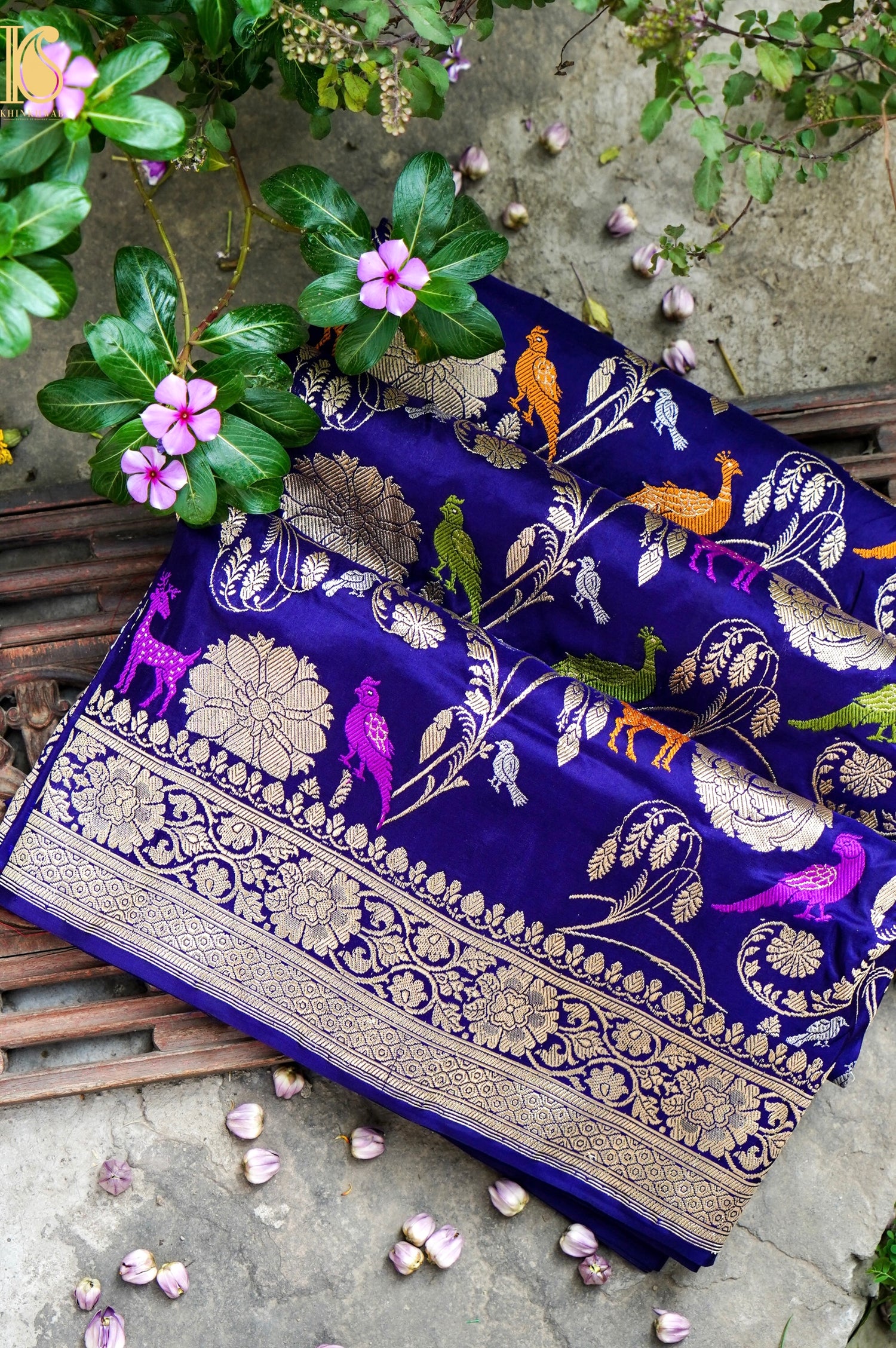Handwoven Banarasi Katan Silk Kadwa Shikargah Saree