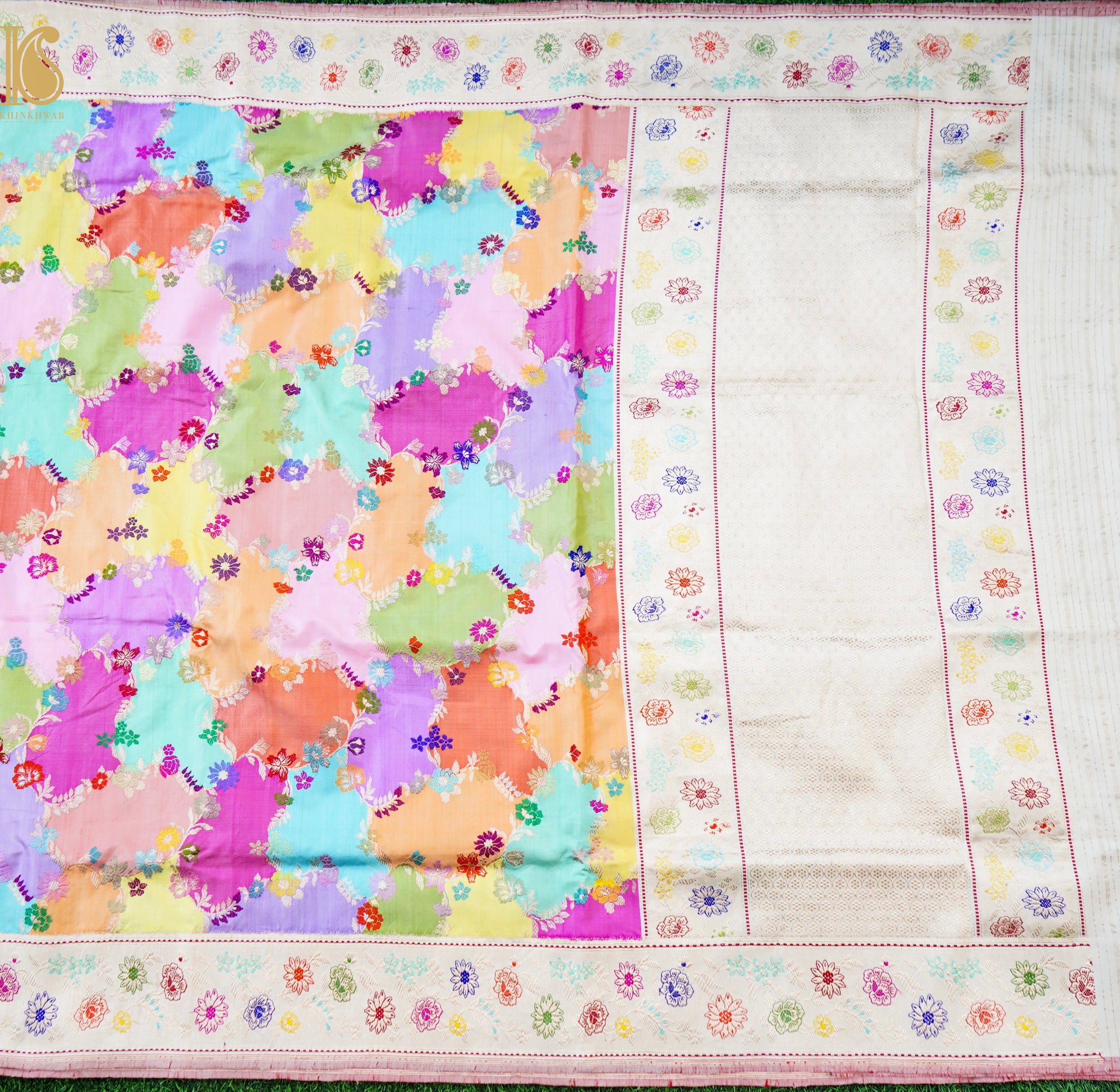 Handloom Banarasi Pure Katan Silk Dum Rangkat Kadwa Saree