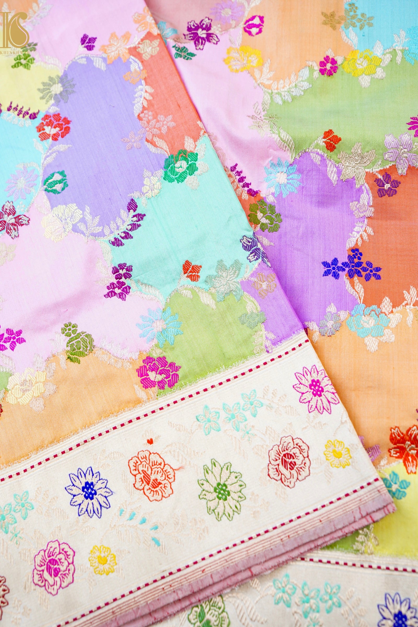 Handloom Banarasi Pure Katan Silk Dum Rangkat Kadwa Saree