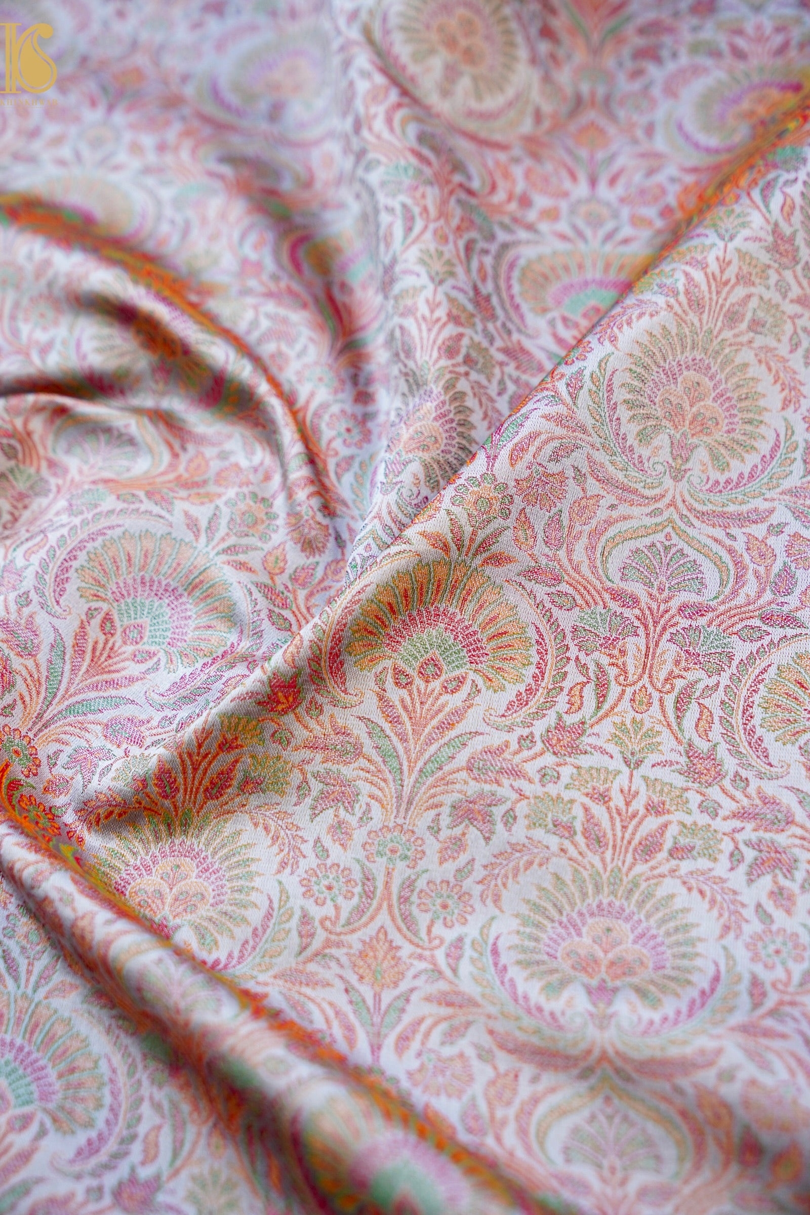 Handloom Banarasi Neelkanthi Tanchoi Silk Fabric