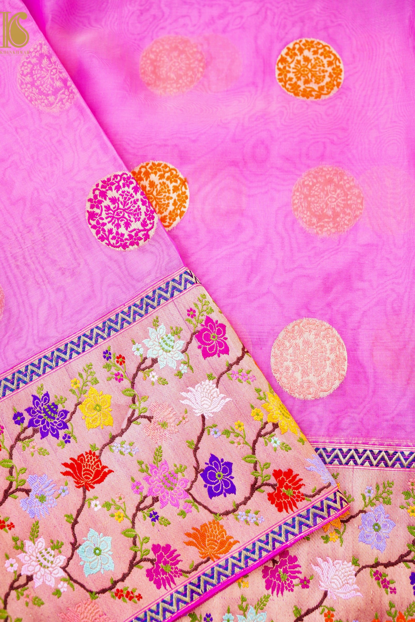 Kora Handloom Banarasi Ektara Saree with Kadwa Katan Border