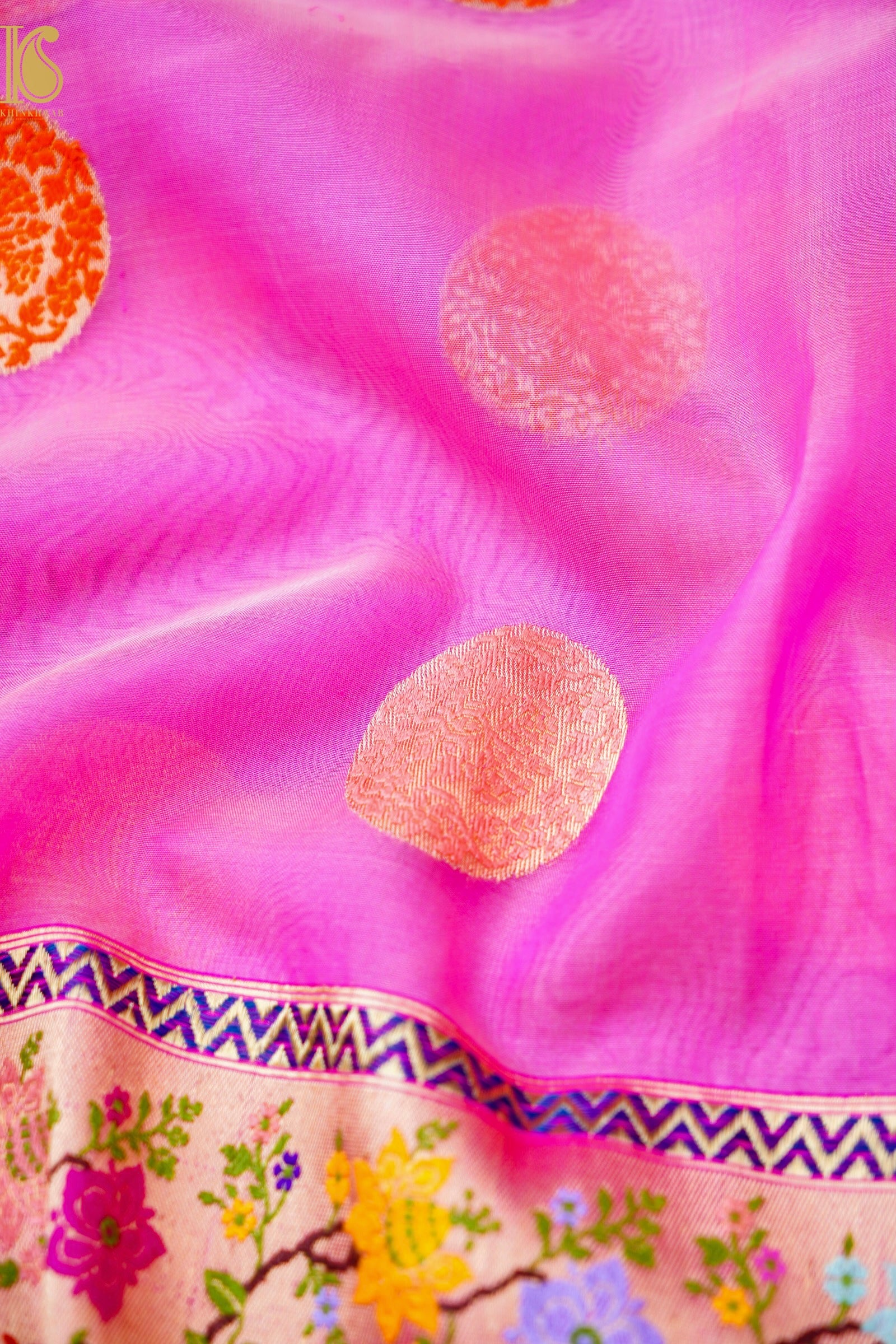 Kora Handloom Banarasi Ektara Saree with Kadwa Katan Border