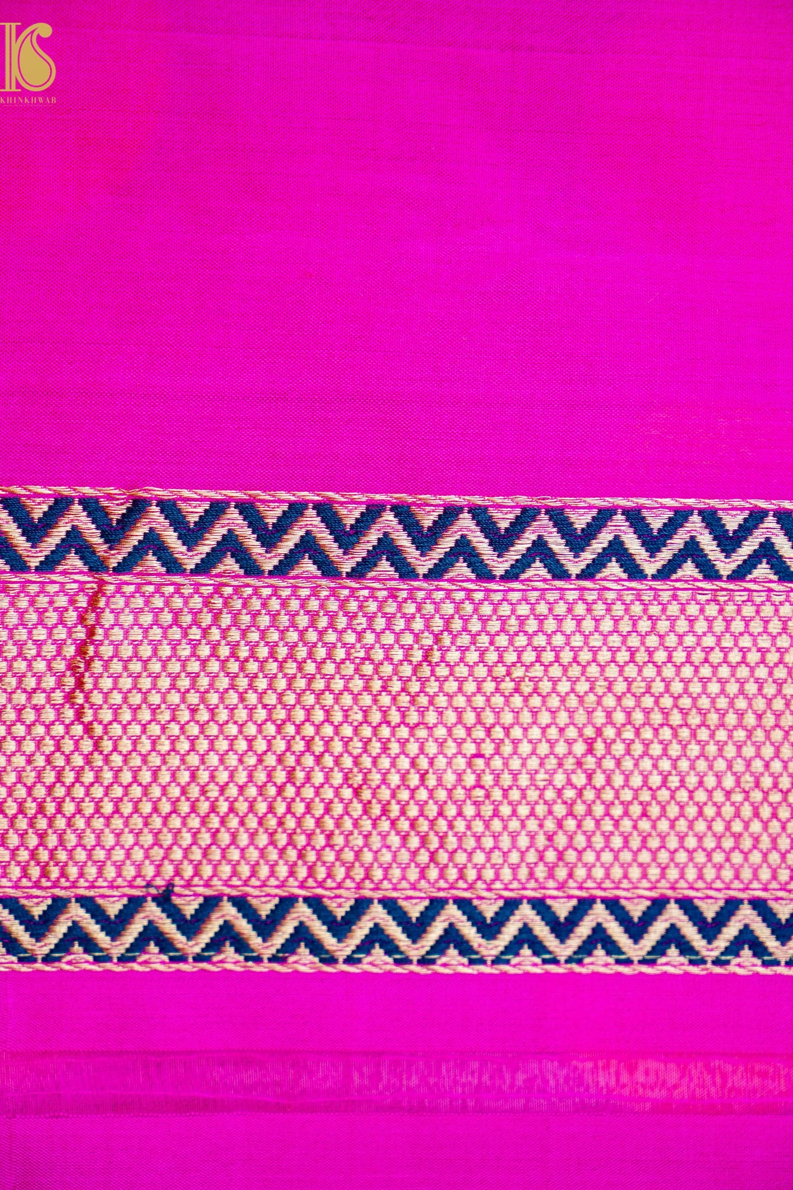 Kora Handloom Banarasi Ektara Saree with Kadwa Katan Border