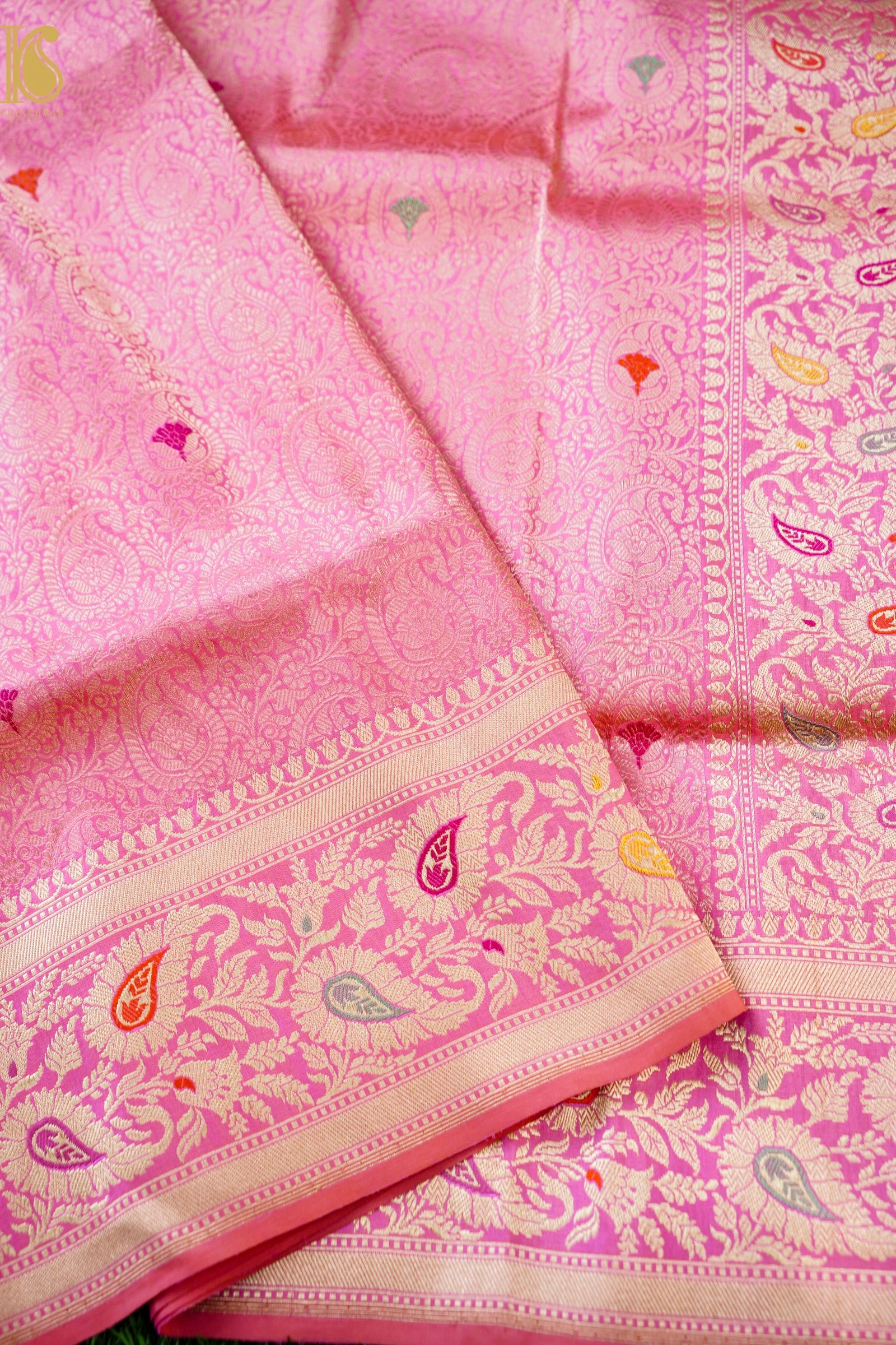 Handloom Banarasi Katan Silk Zari Tanchoi Saree