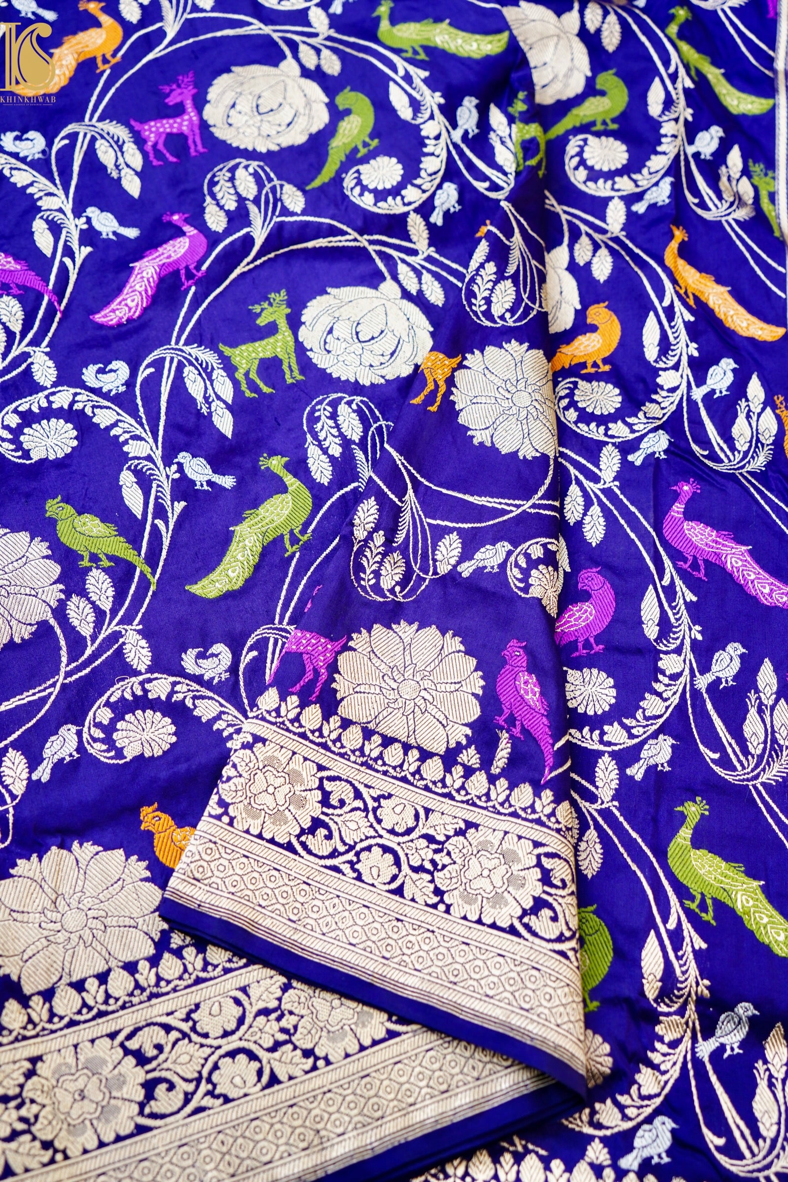 Handwoven Banarasi Katan Silk Kadwa Shikargah Saree