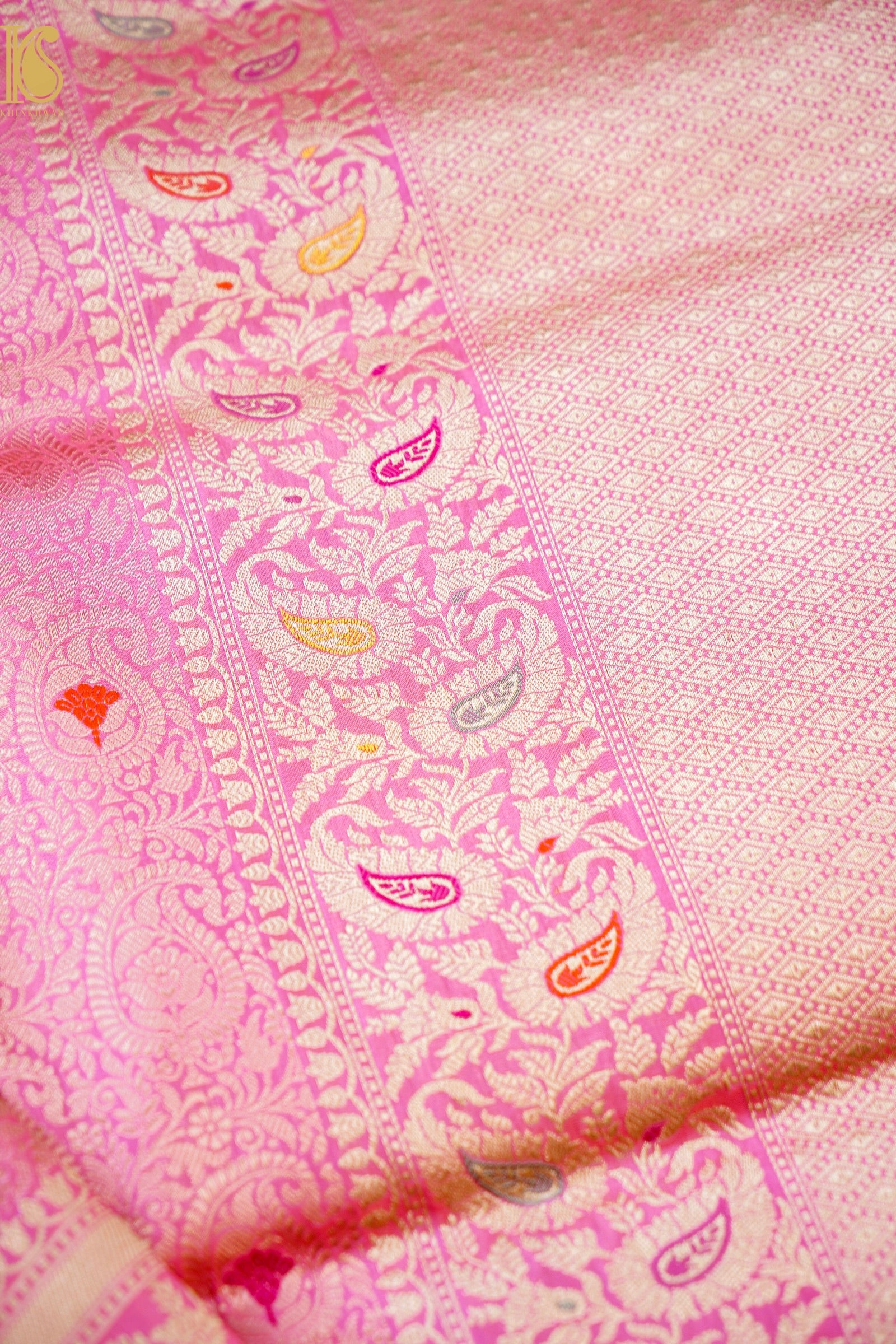 Handloom Banarasi Katan Silk Zari Tanchoi Saree