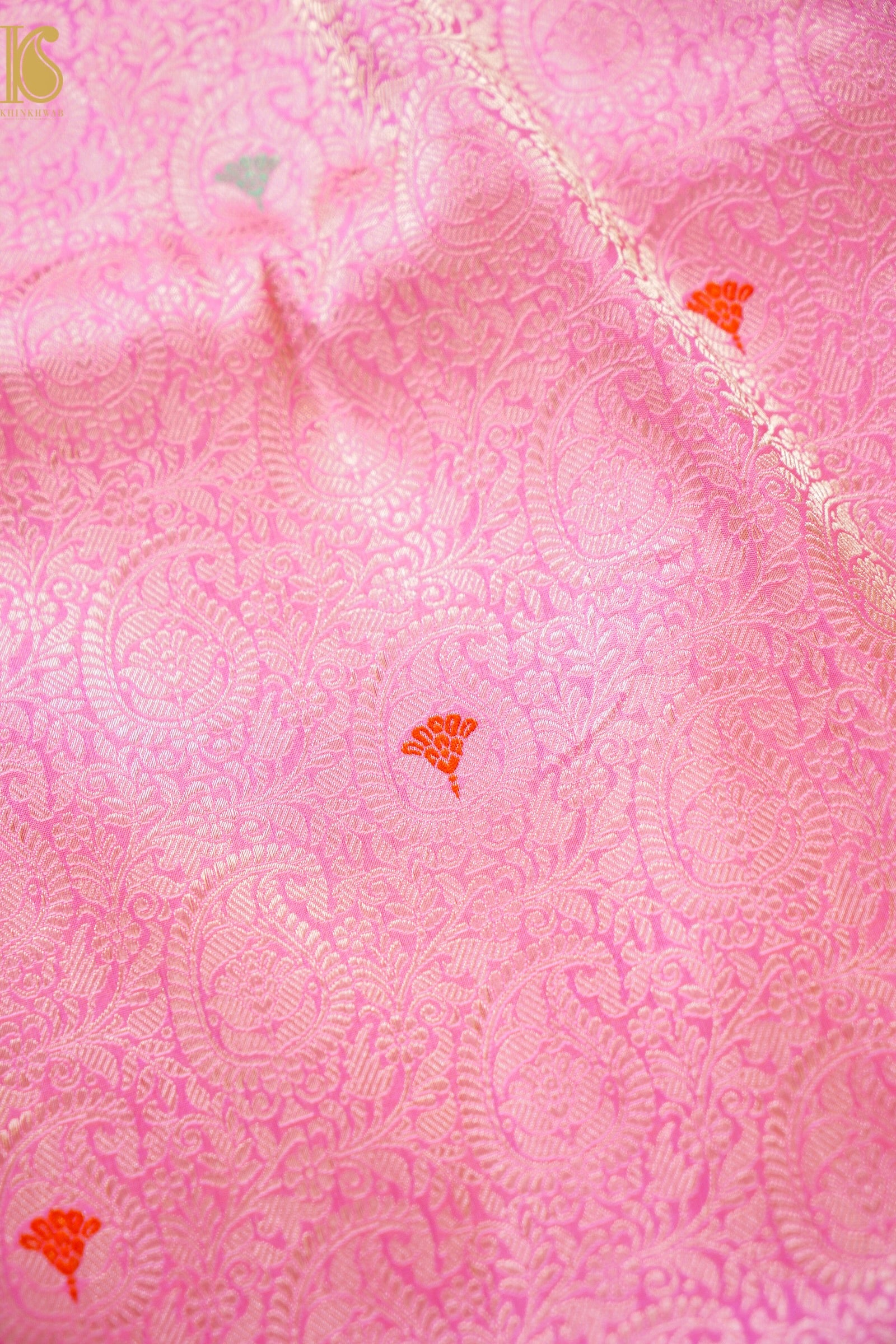 Handloom Banarasi Katan Silk Zari Tanchoi Saree