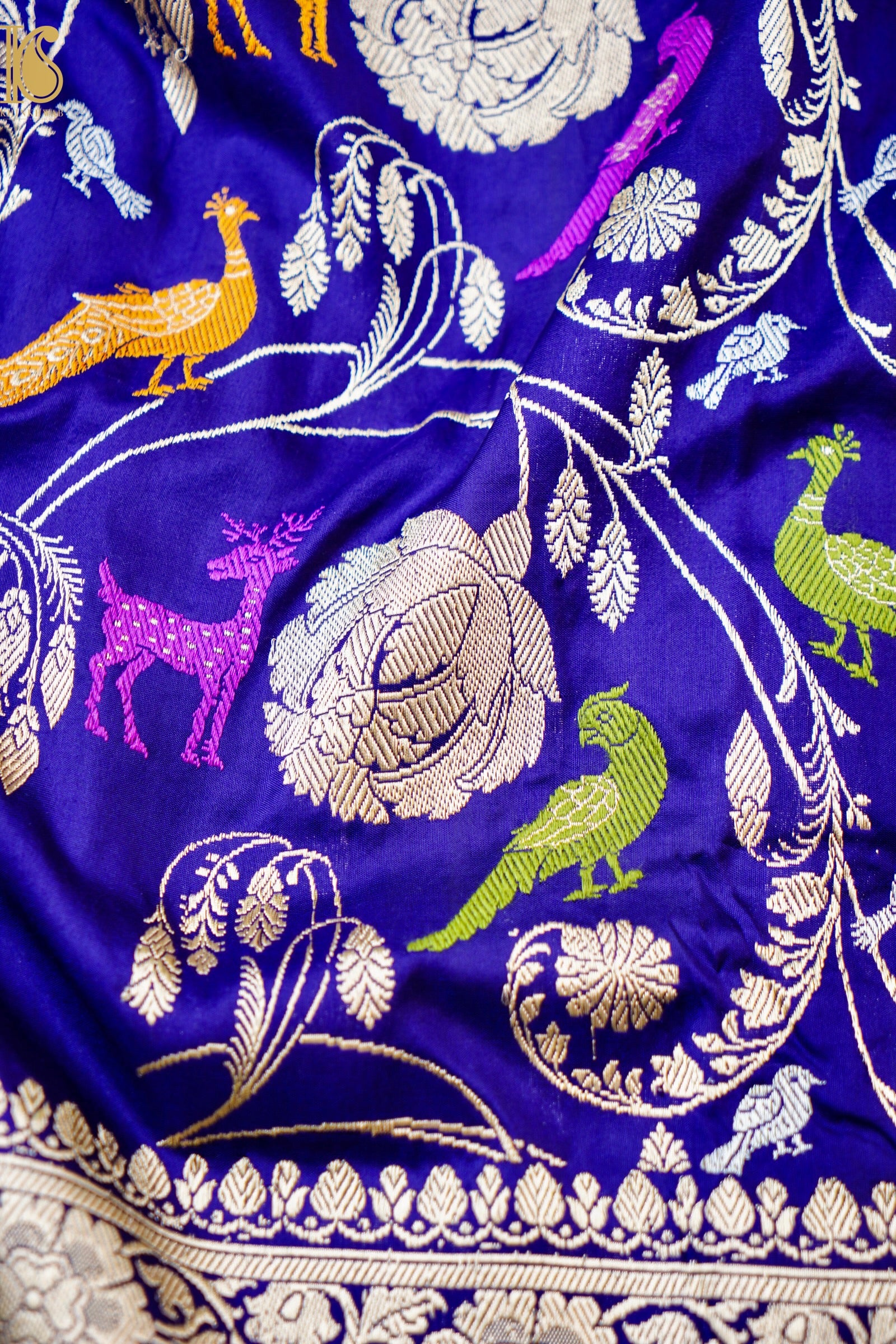 Handwoven Banarasi Katan Silk Kadwa Shikargah Saree