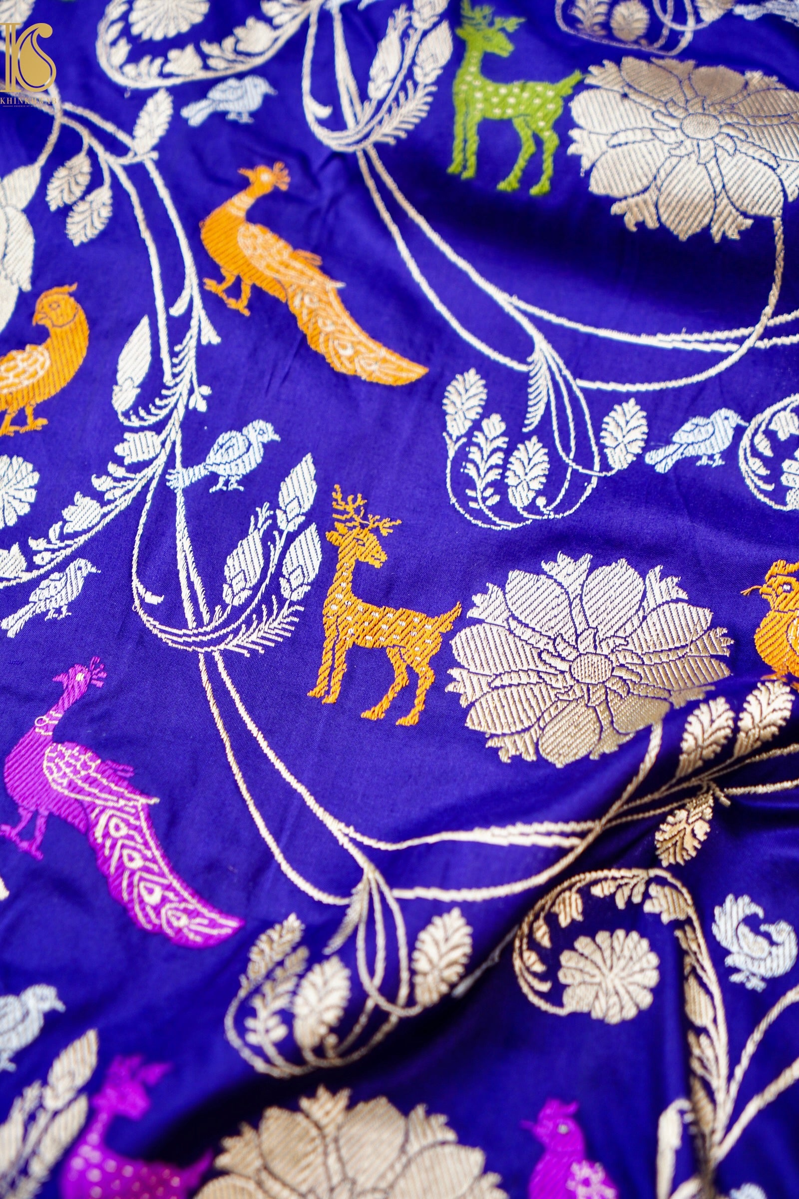 Handwoven Banarasi Katan Silk Kadwa Shikargah Saree