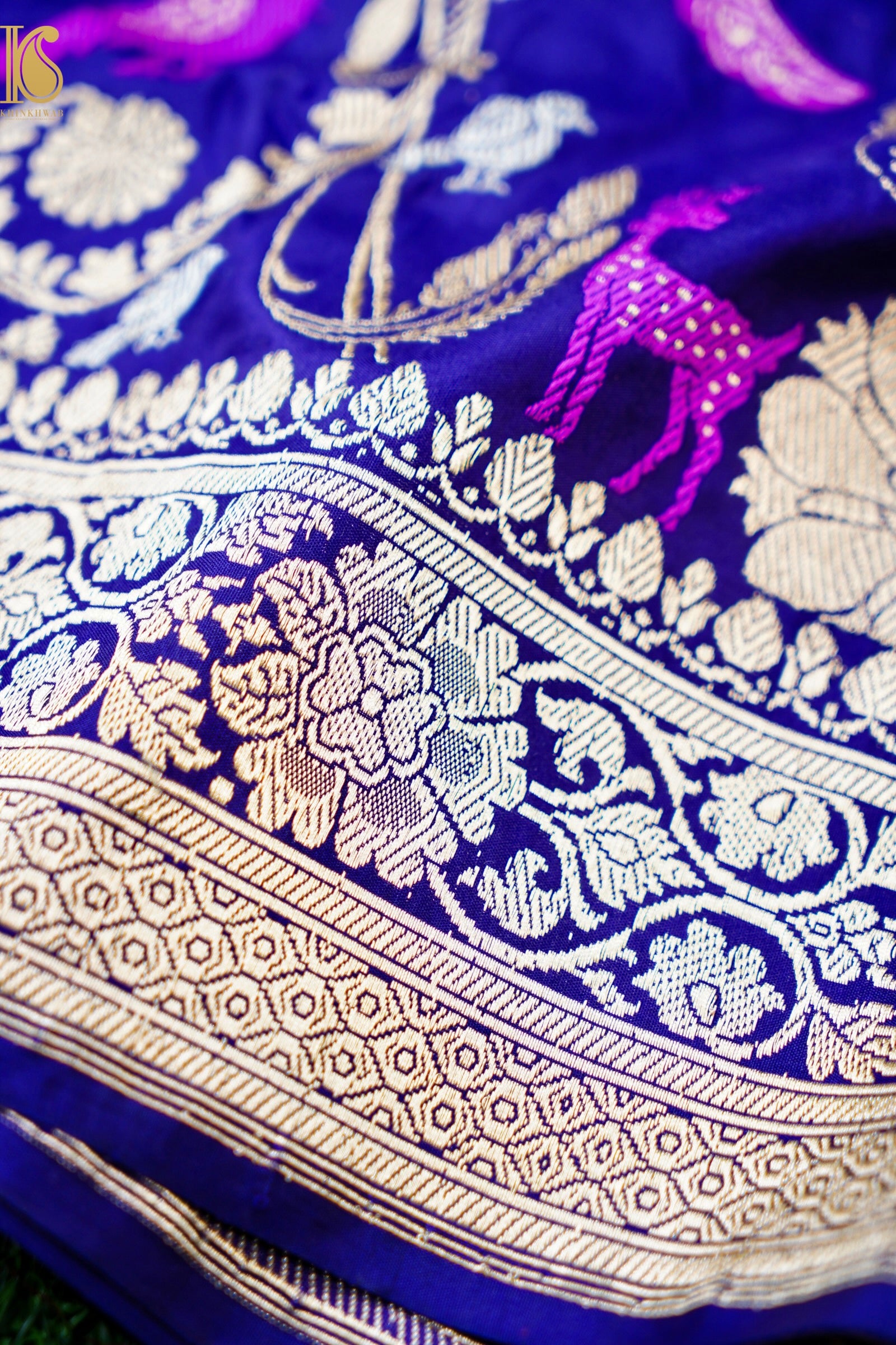 Handwoven Banarasi Katan Silk Kadwa Shikargah Saree