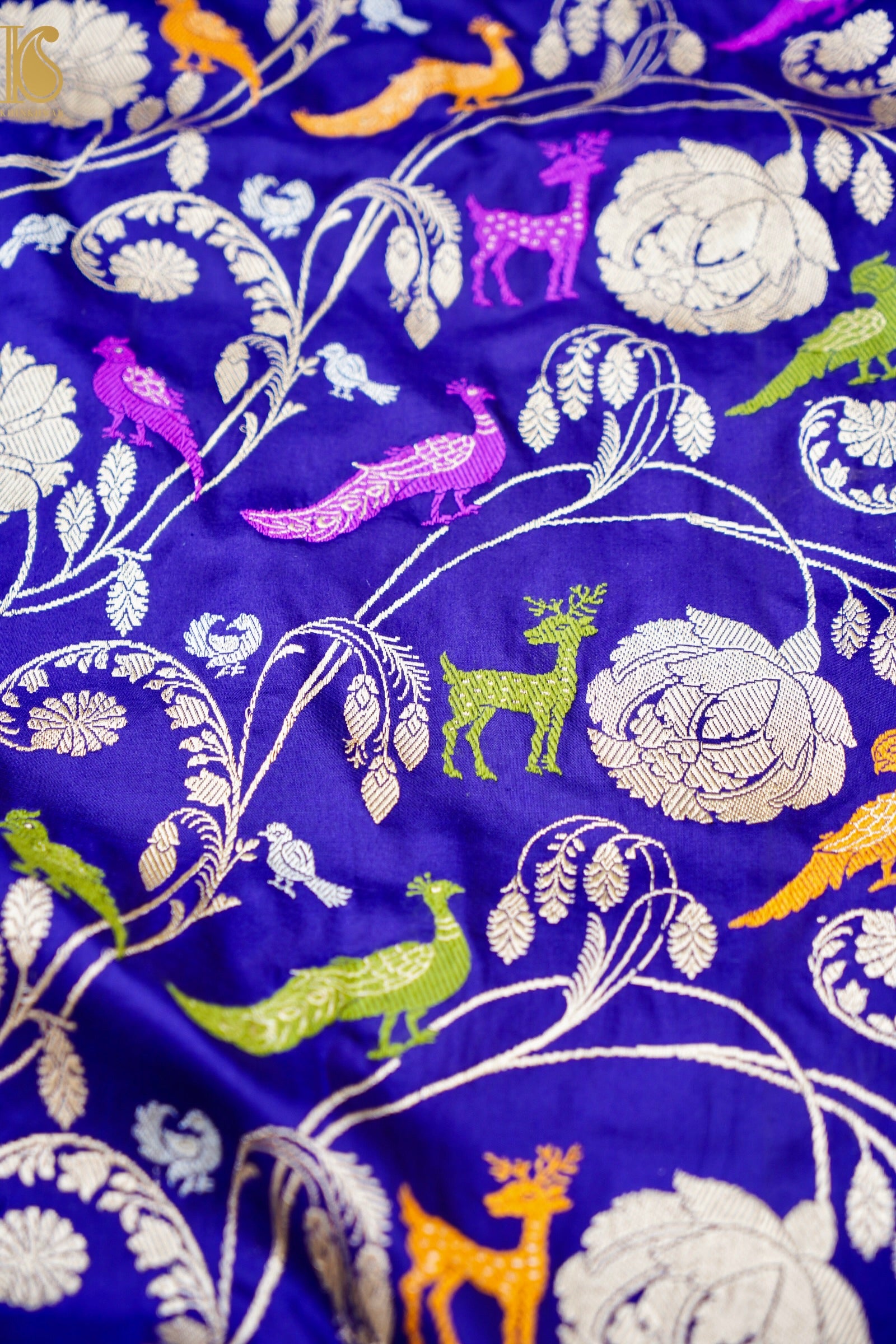 Handwoven Banarasi Katan Silk Kadwa Shikargah Saree