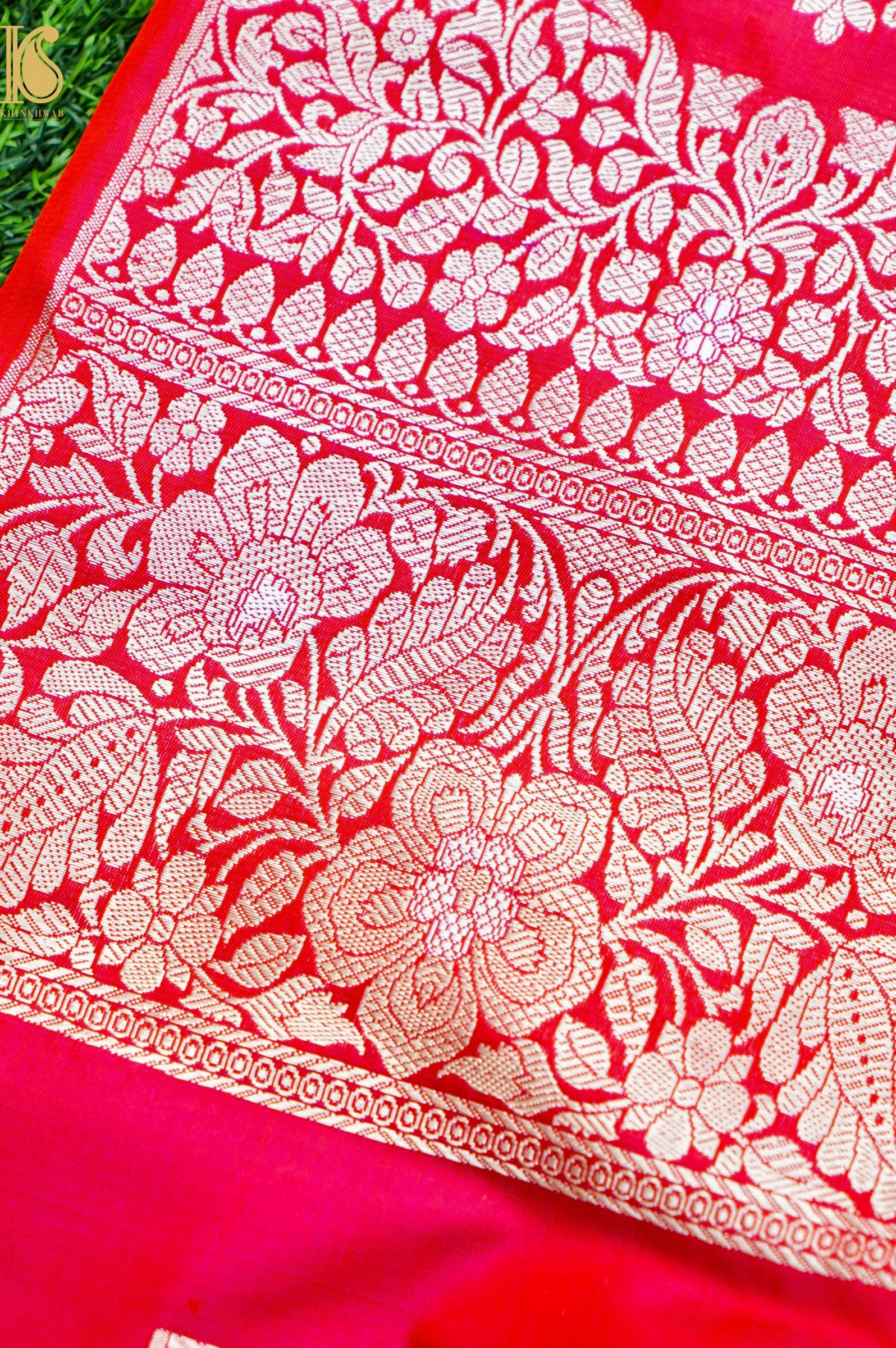 Handloom Banarasi Katan Silk Kalidar Naqshi Lehenga