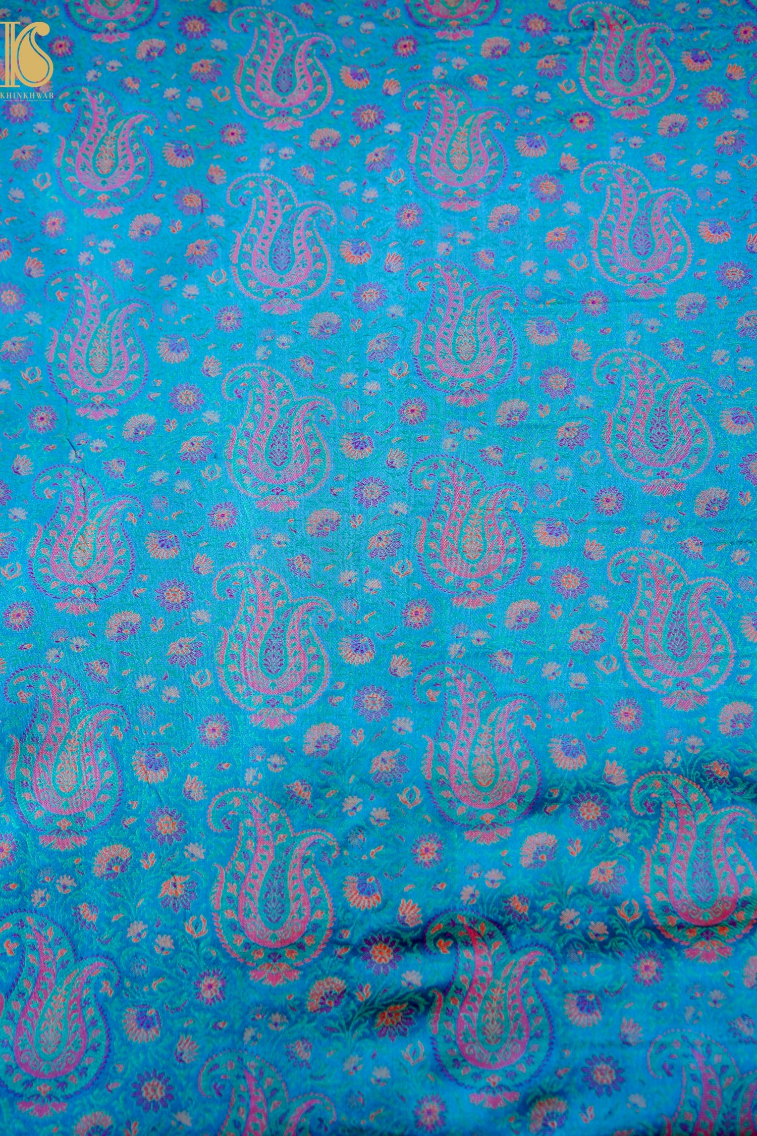 Handloom Banarasi Kalka Ambi Tanchoi Silk Fabric
