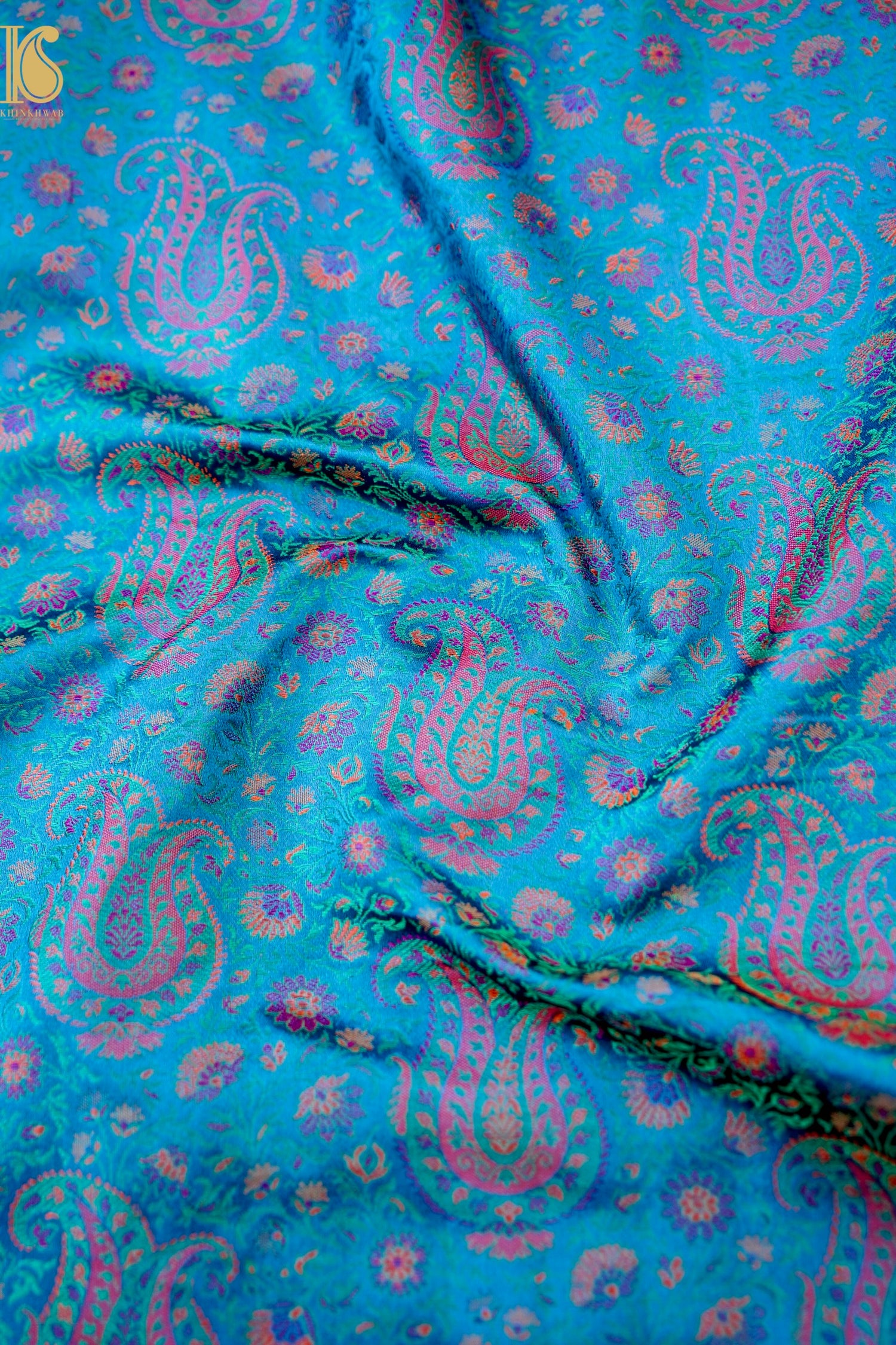 Handloom Banarasi Kalka Ambi Tanchoi Silk Fabric