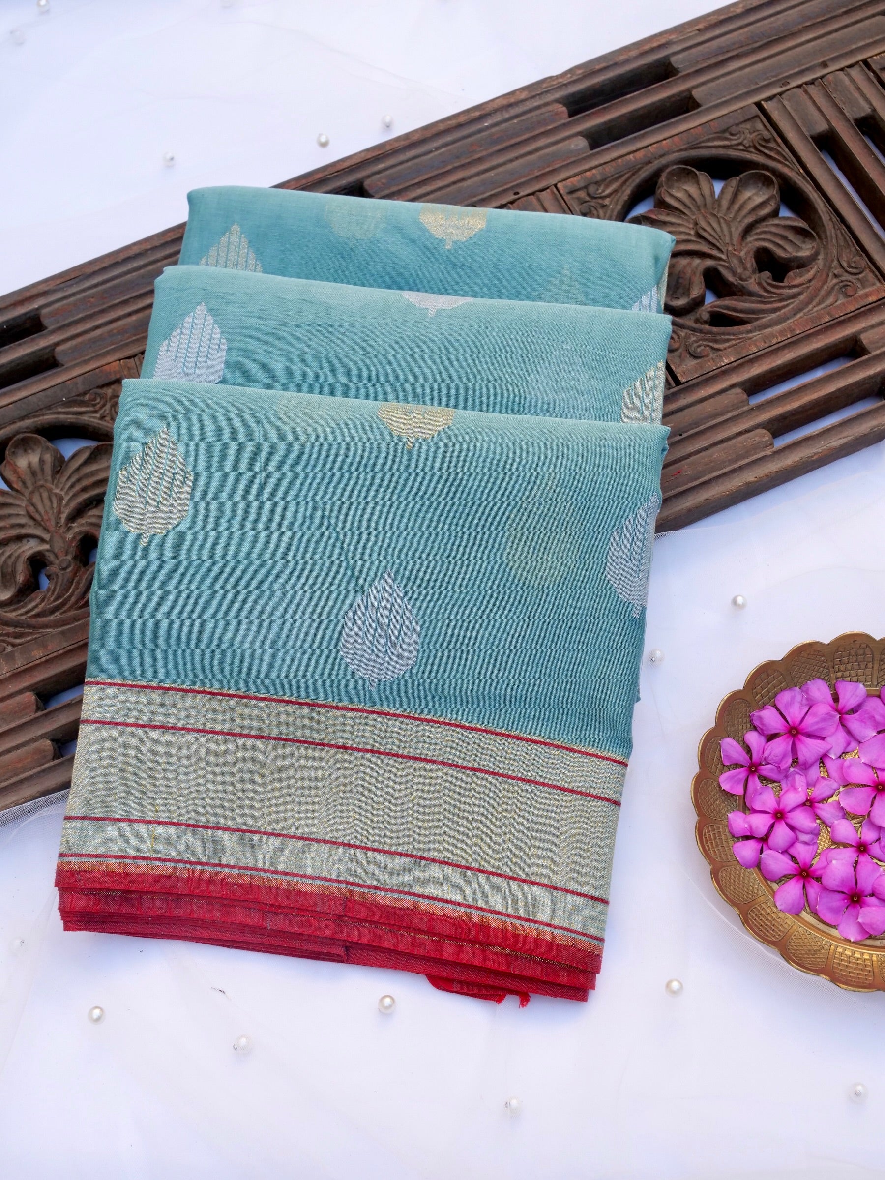 Banarasi Cotton Handloom Kadwa Ektara Saree - Khinkhwab