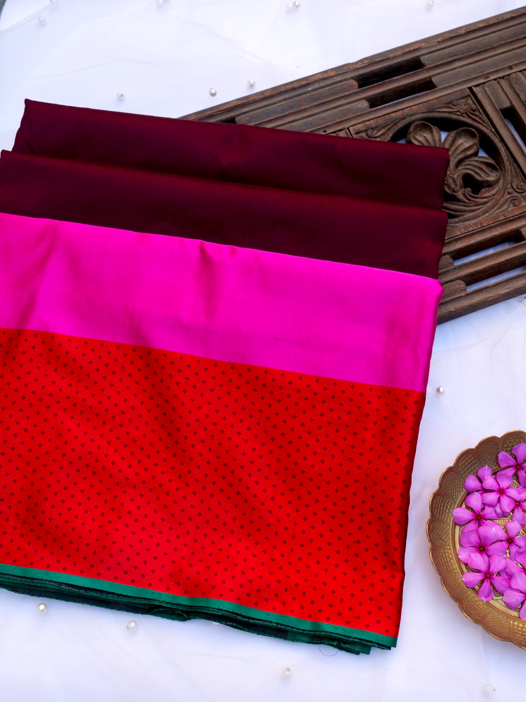 Handwoven Pure Mashru Silk Banarasi Saree in Wine - Khinkhwab