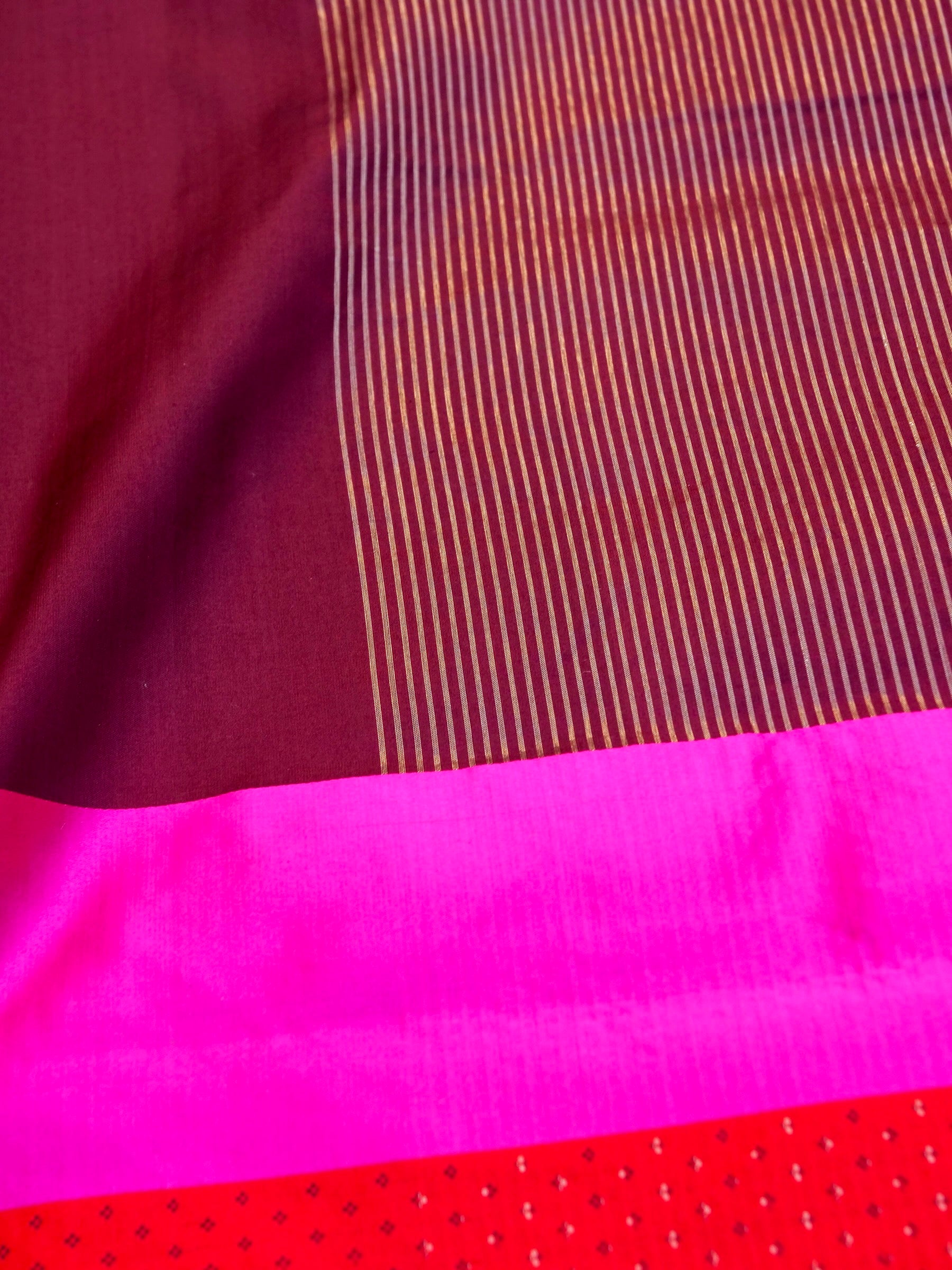 Handwoven Pure Mashru Silk Banarasi Saree in Wine - Khinkhwab
