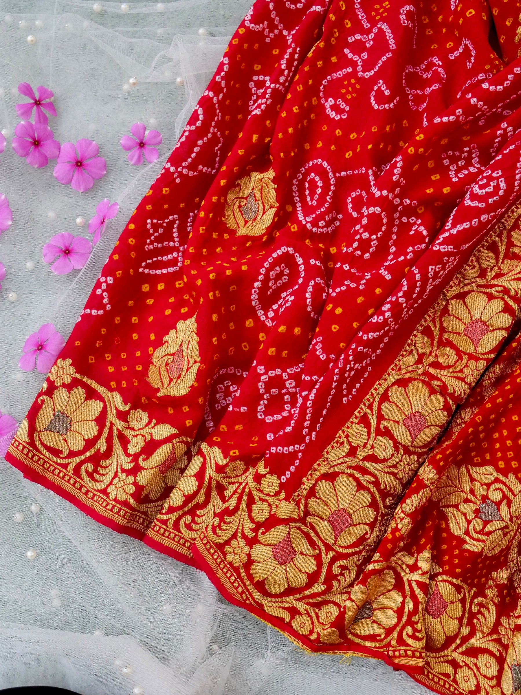 Banarasi Georgette Bandhani Saree - Khinkhwab