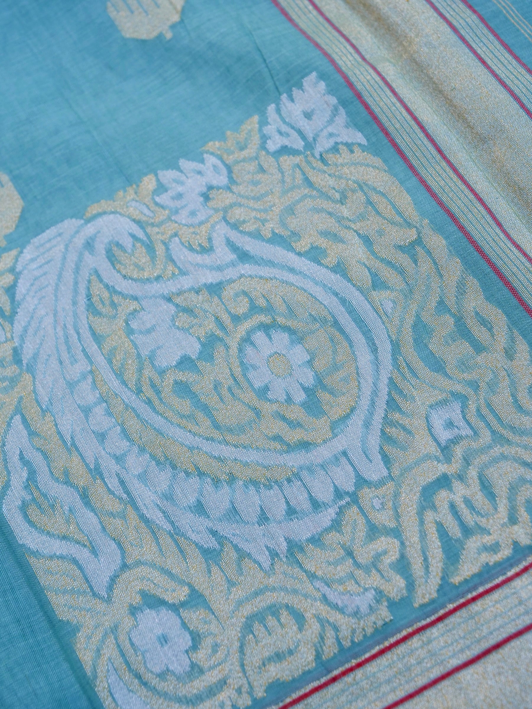 Banarasi Cotton Handloom Kadwa Ektara Saree - Khinkhwab