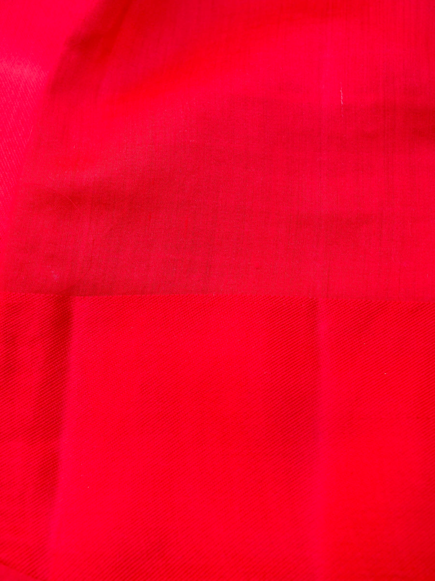 Handloom Kora Silk Banarasi Striped Saree in Red - Khinkhwab