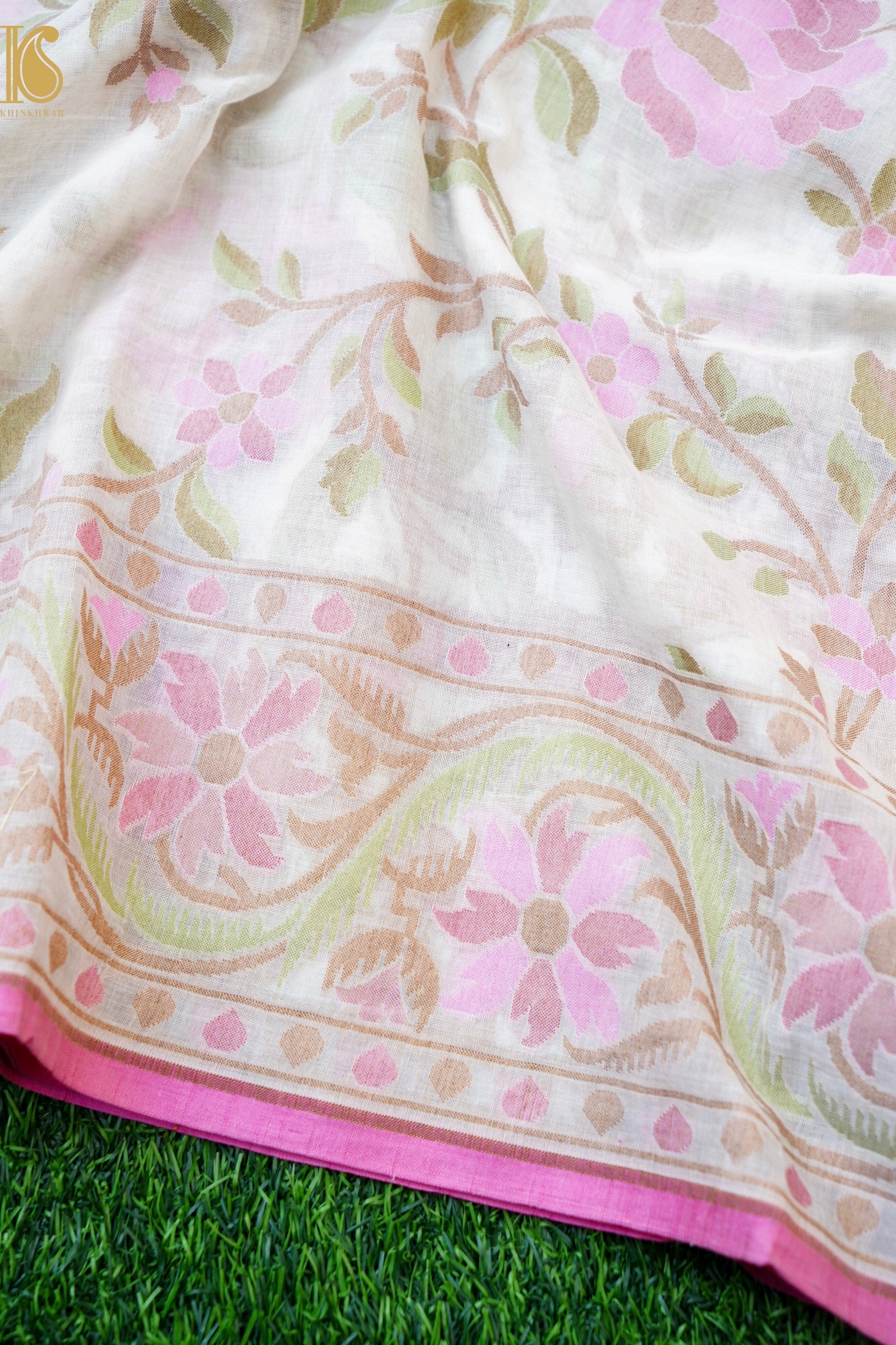 Banarasi Cotton Handloom Jamdani Ektara Saree