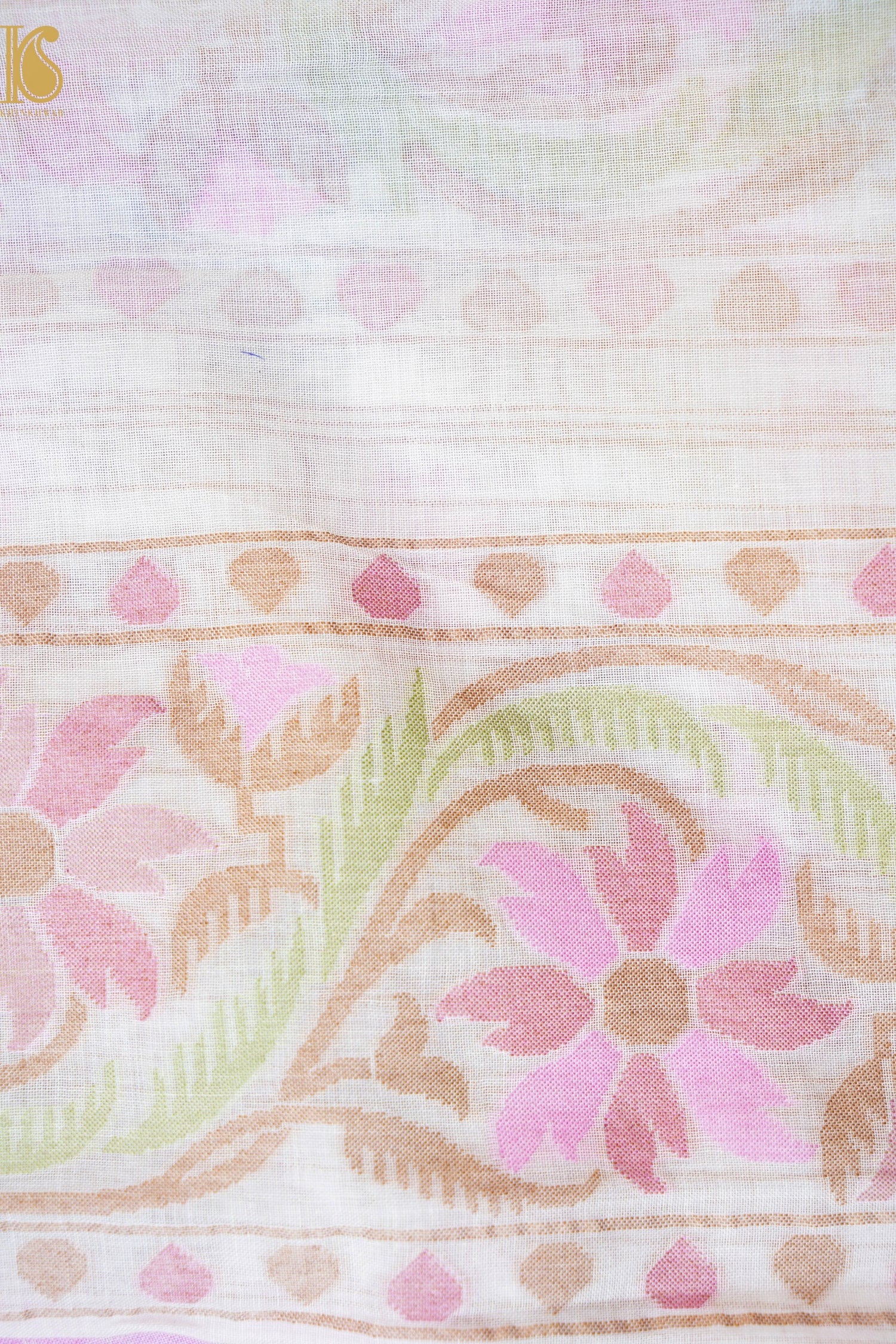Banarasi Cotton Handloom Jamdani Ektara Saree