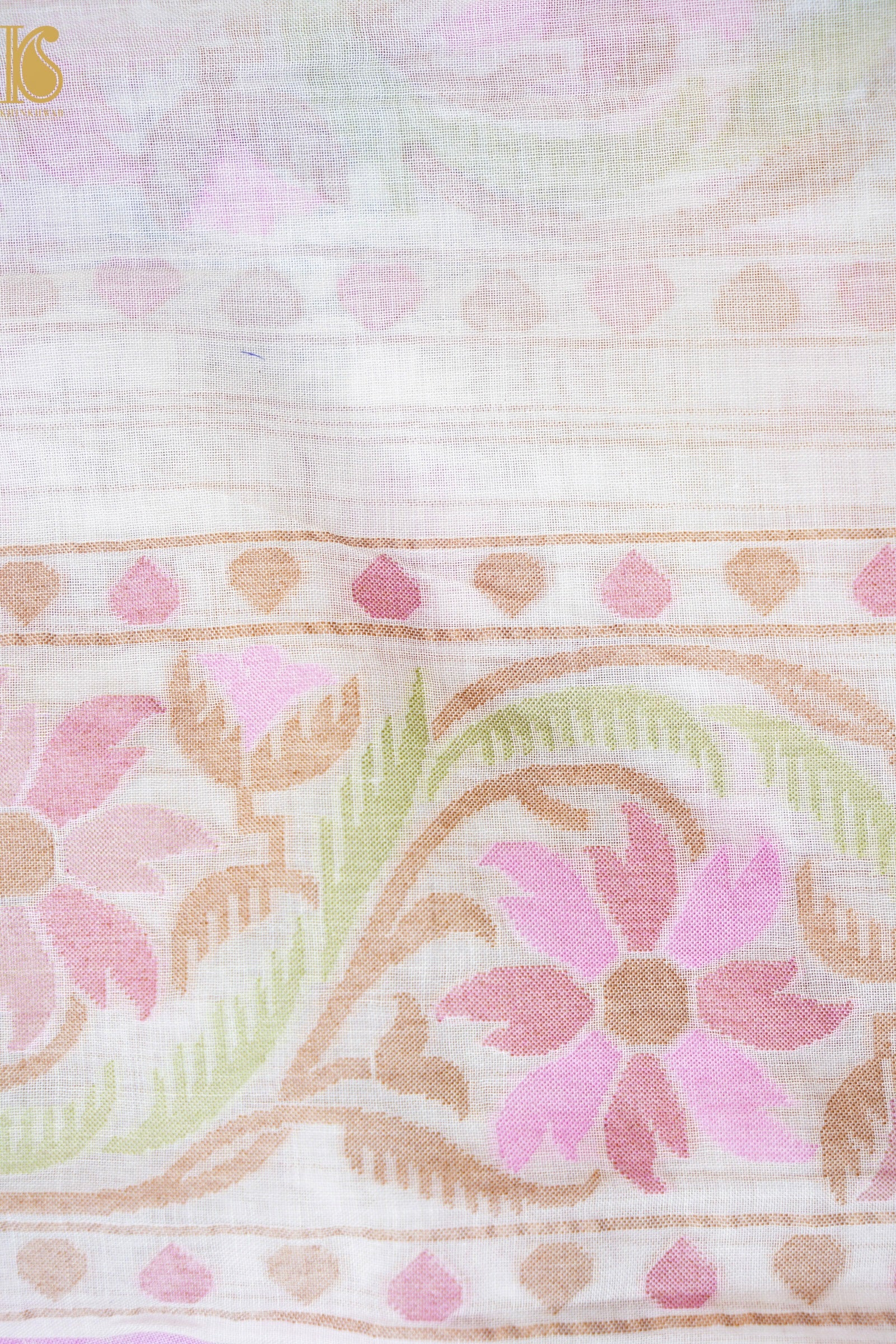 Banarasi Cotton Handloom Jamdani Ektara Saree