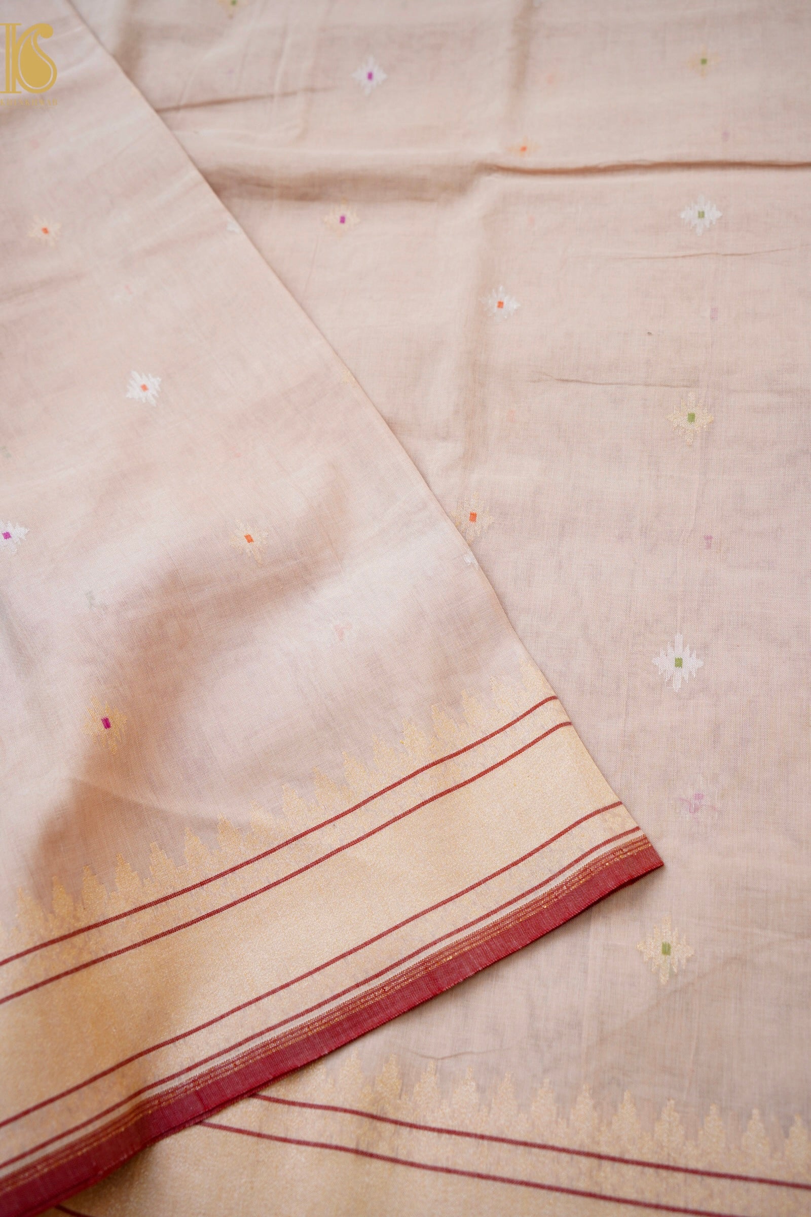 Banarasi Cotton Handloom Kadwa Ektara Konya Saree