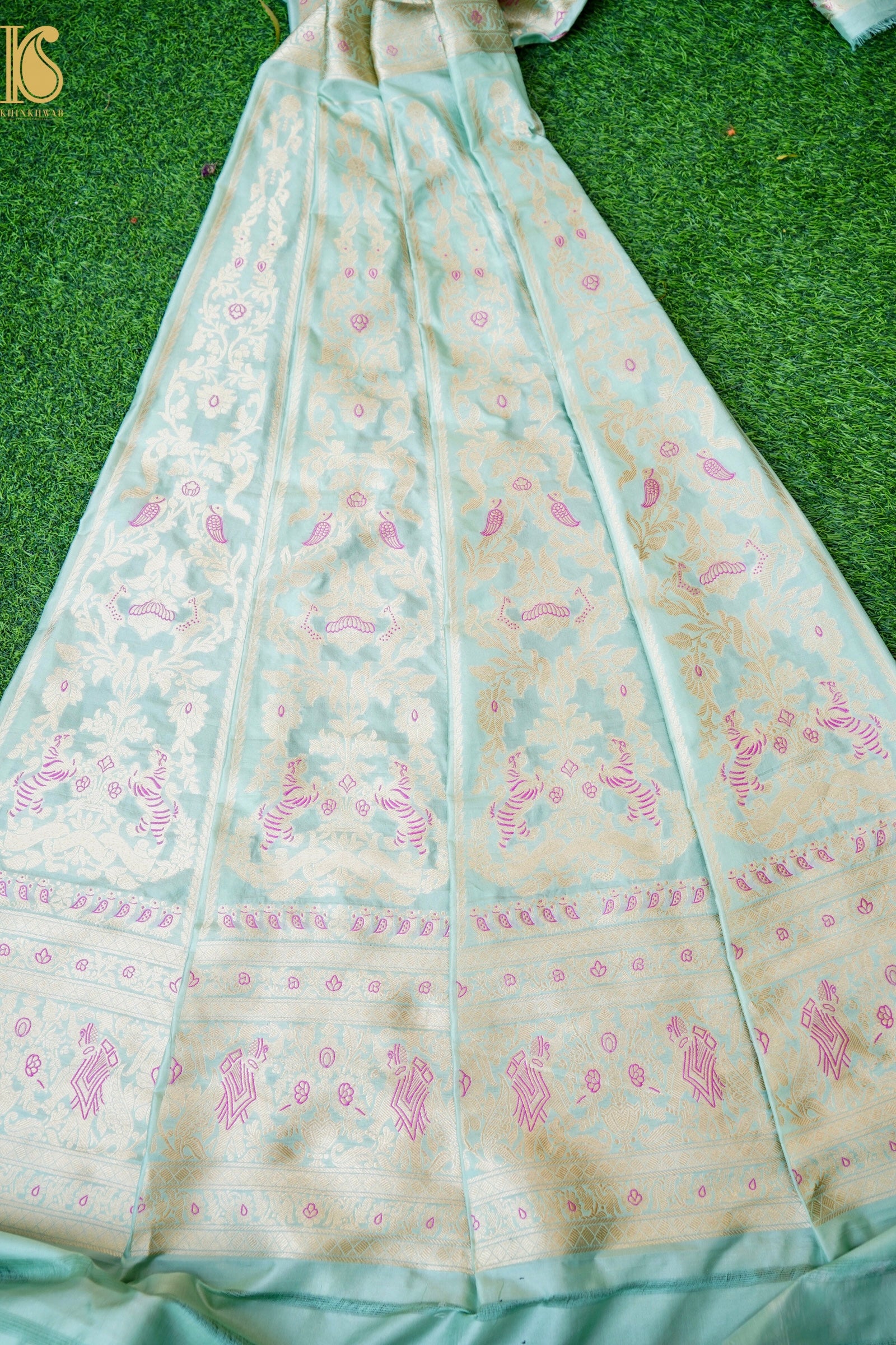 Handloom Banarasi Katan Silk Kalidar Vanrajni Lehenga