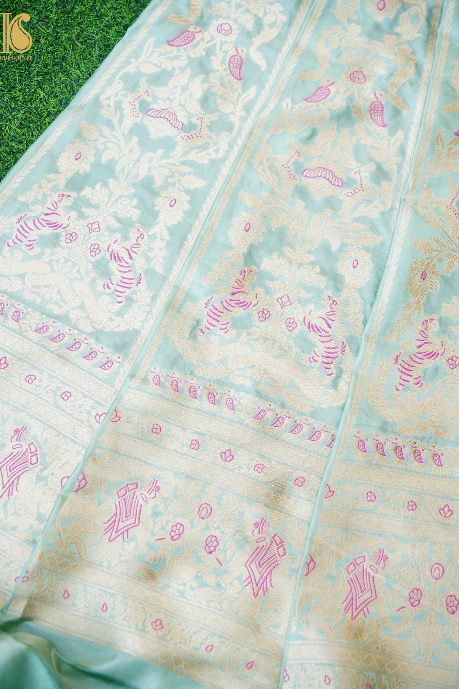 Handloom Banarasi Katan Silk Kalidar Vanrajni Lehenga