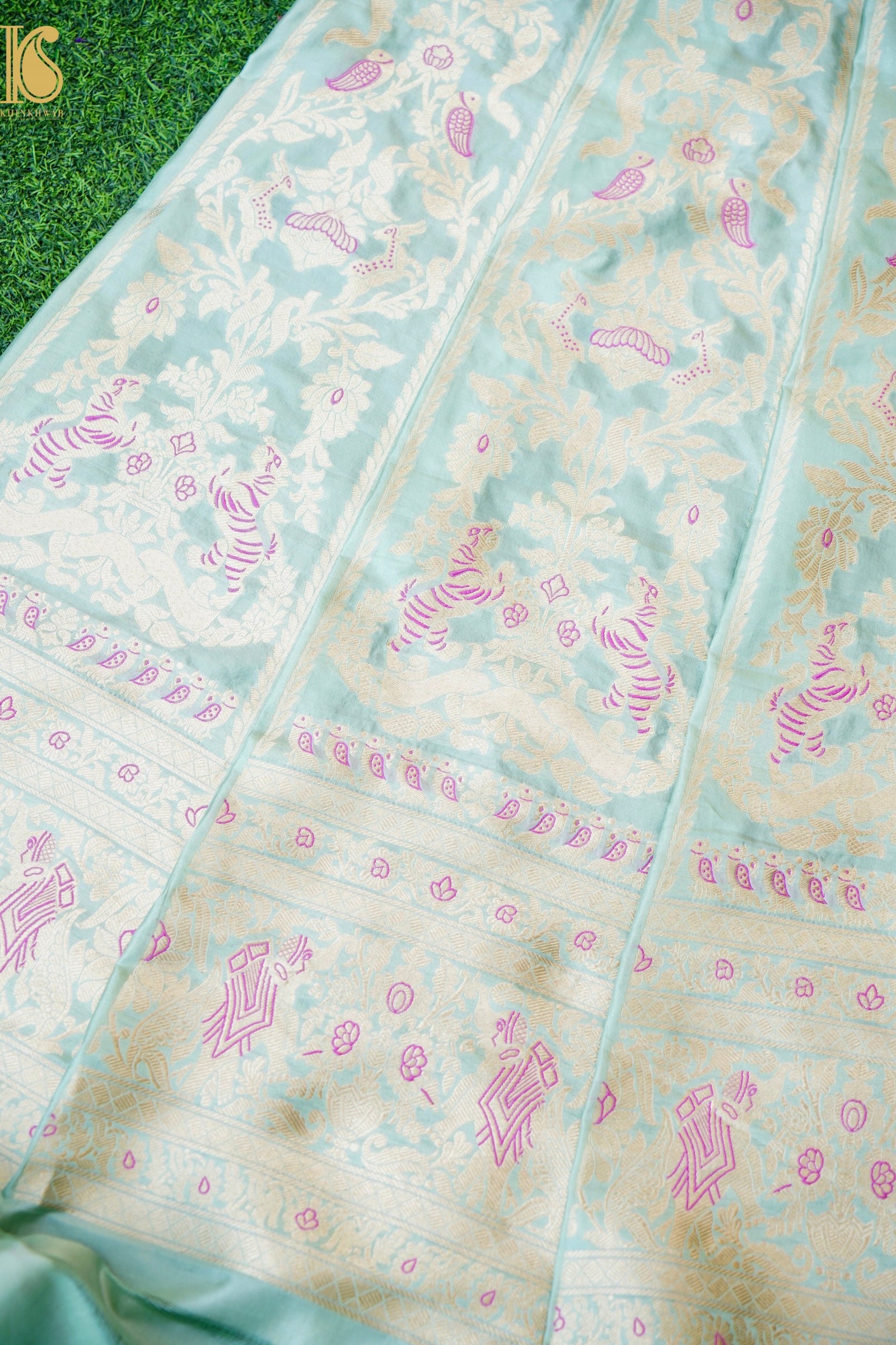 Handloom Banarasi Katan Silk Kalidar Vanrajni Lehenga
