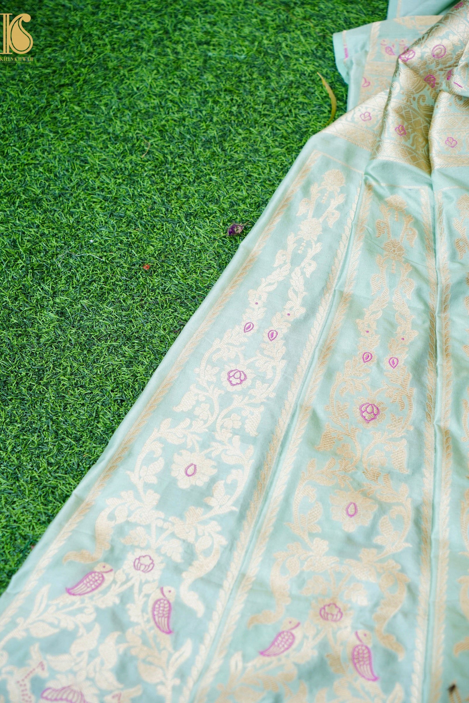 Handloom Banarasi Katan Silk Kalidar Vanrajni Lehenga