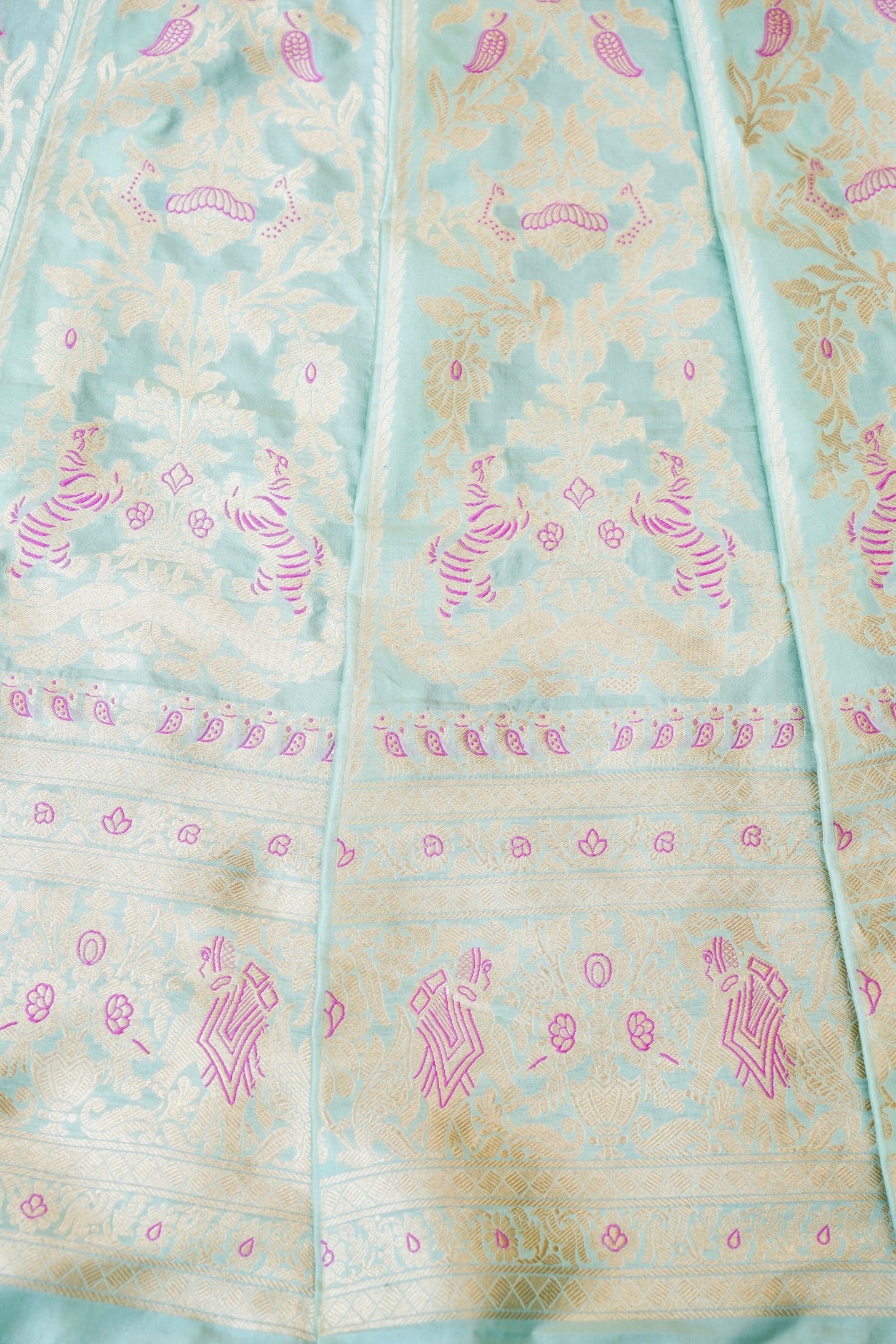 Handloom Banarasi Katan Silk Kalidar Vanrajni Lehenga