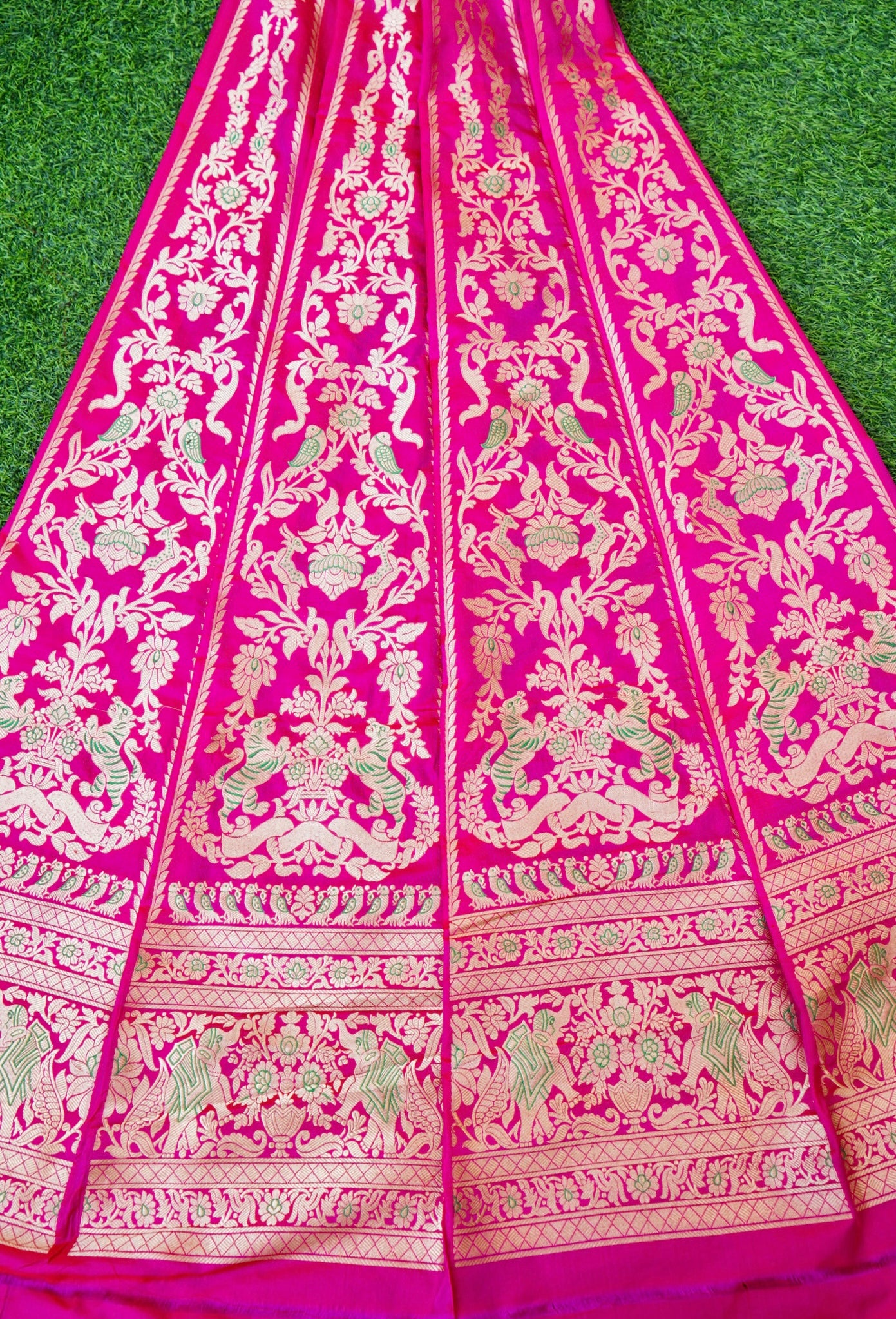 Handloom Banarasi Katan Silk Kalidar Vanrajni Lehenga