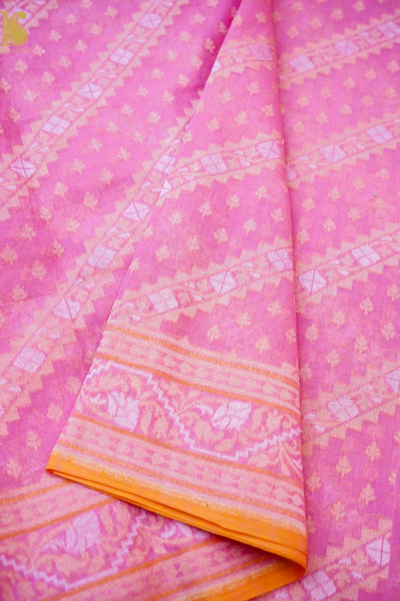 Banarasi Cotton Handloom Jamdani Ektara Saree