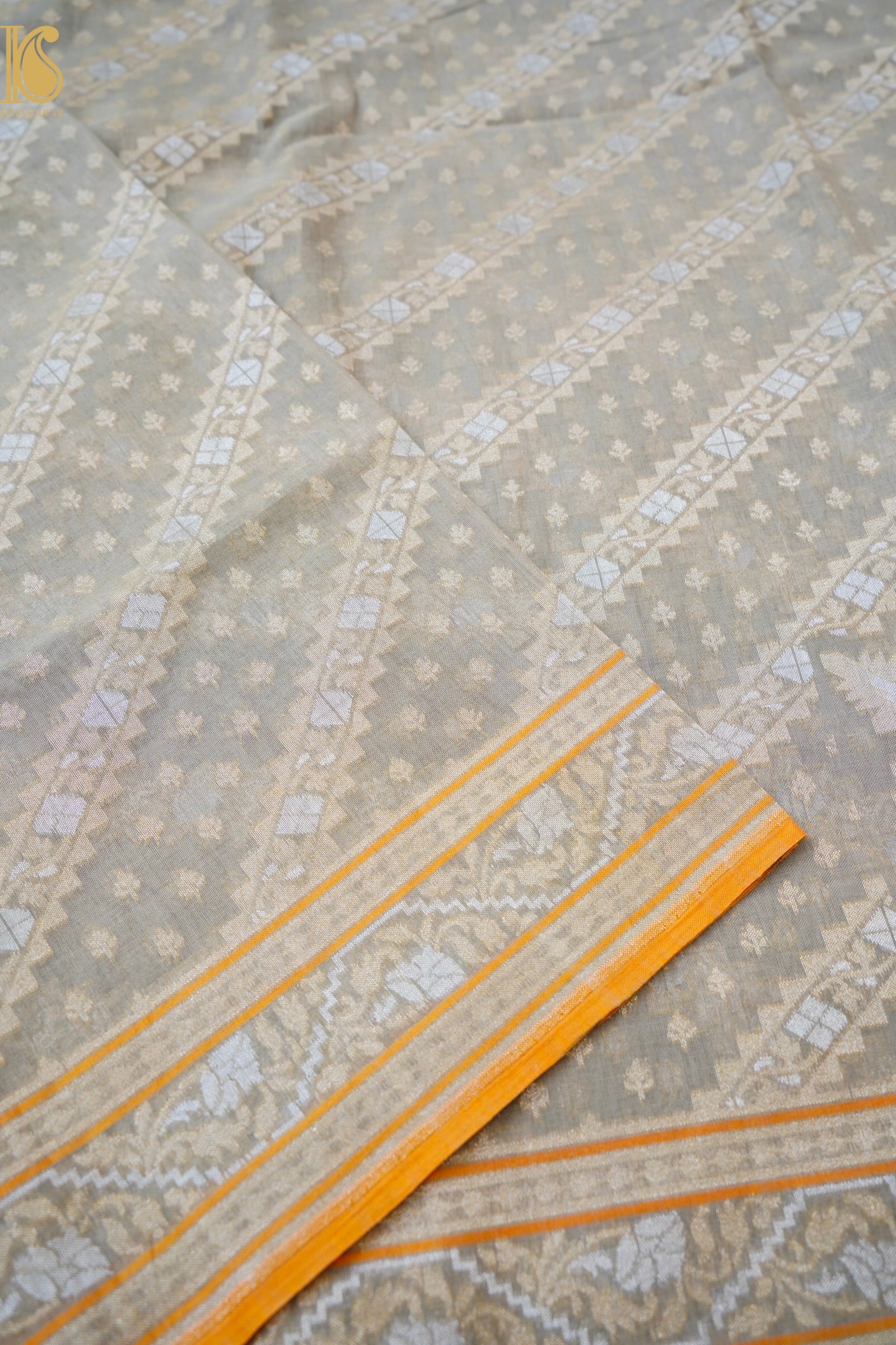 Banarasi Cotton Handloom Jamdani Ektara Saree
