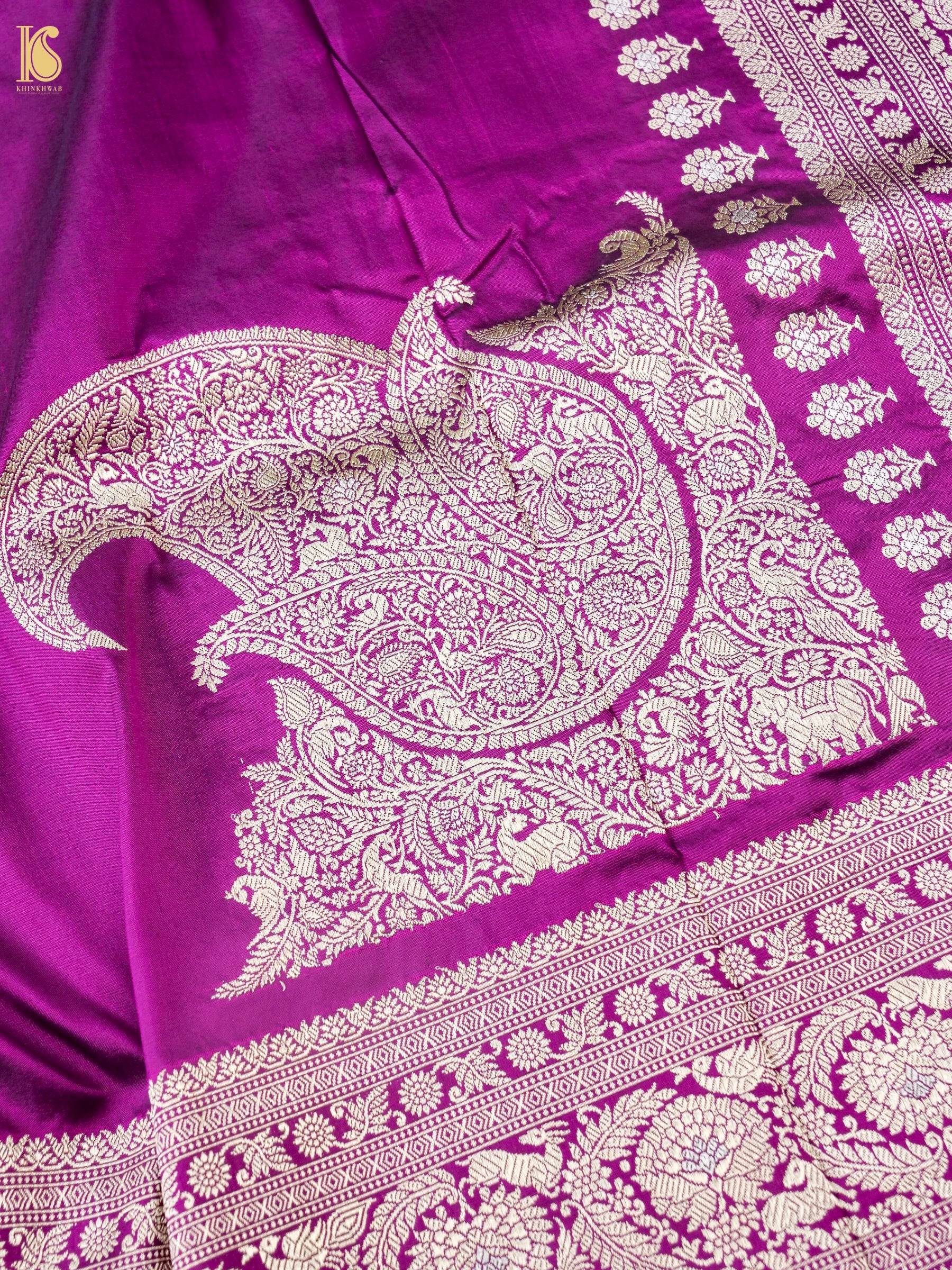 Handloom Kadwa Katan Silk Banarasi Saree in Purple