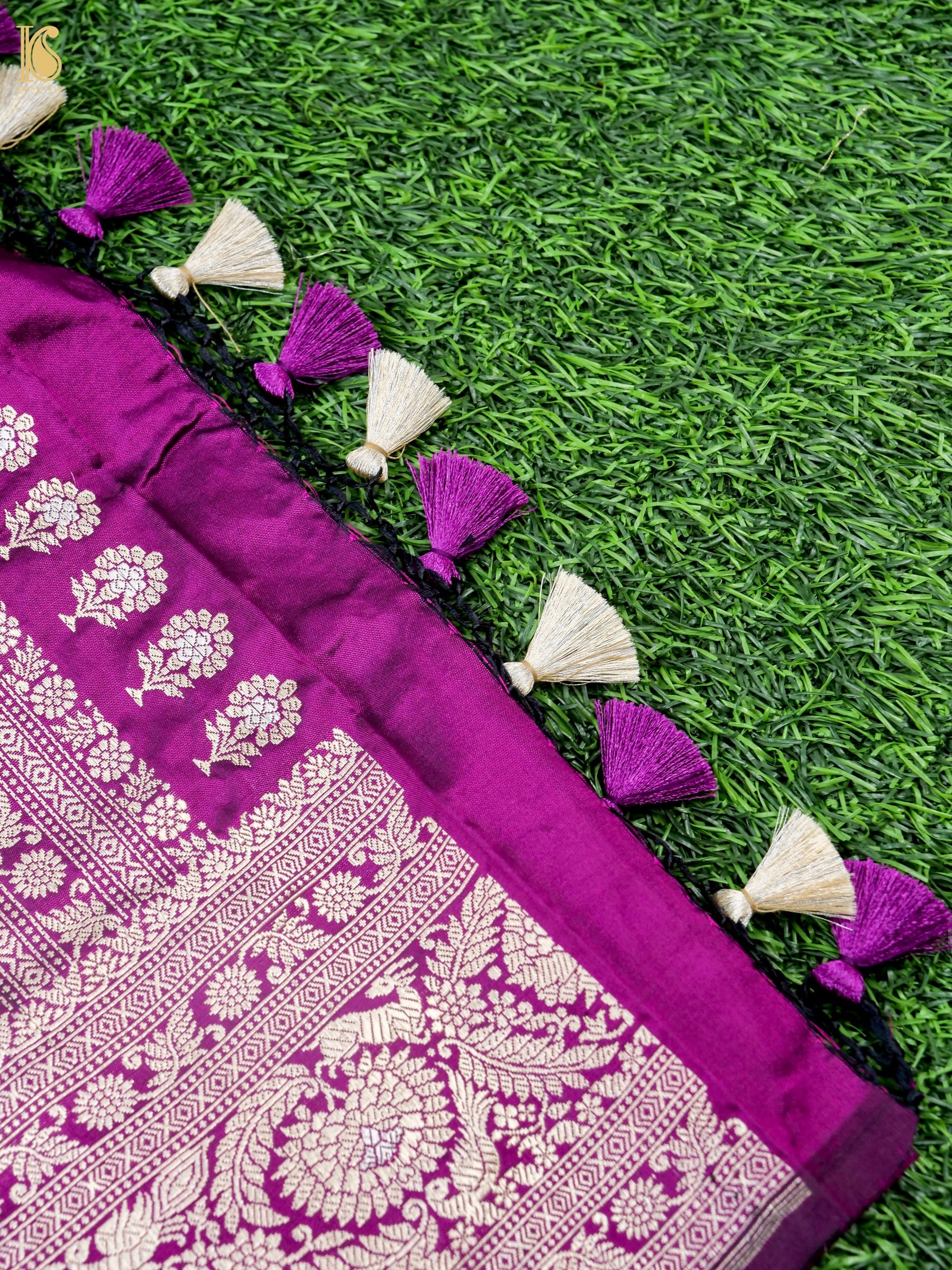 Handloom Kadwa Katan Silk Banarasi Saree in Purple
