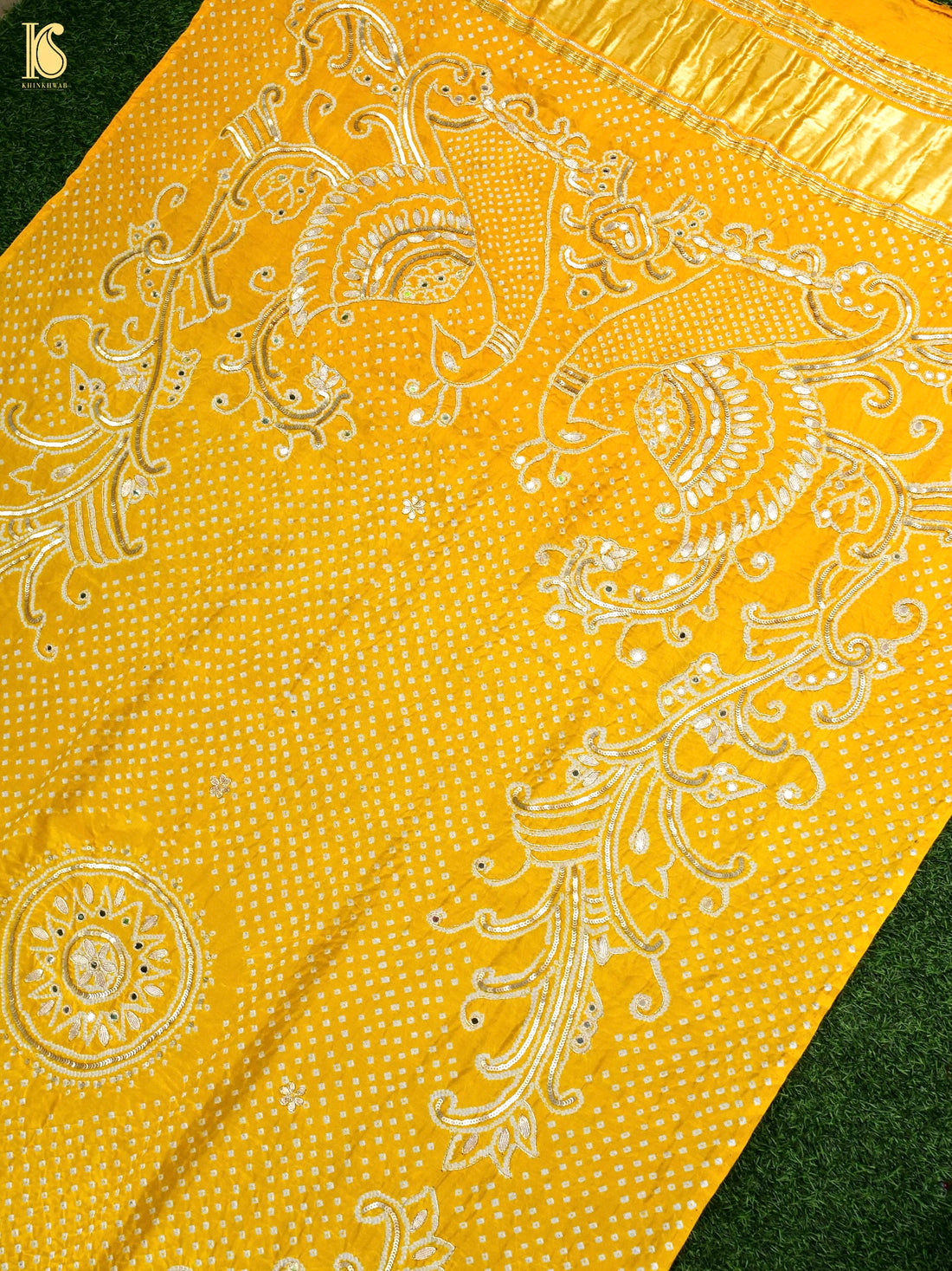 Gajji Silk Bandhani Gotta Patti & Mirror Work Dupatta