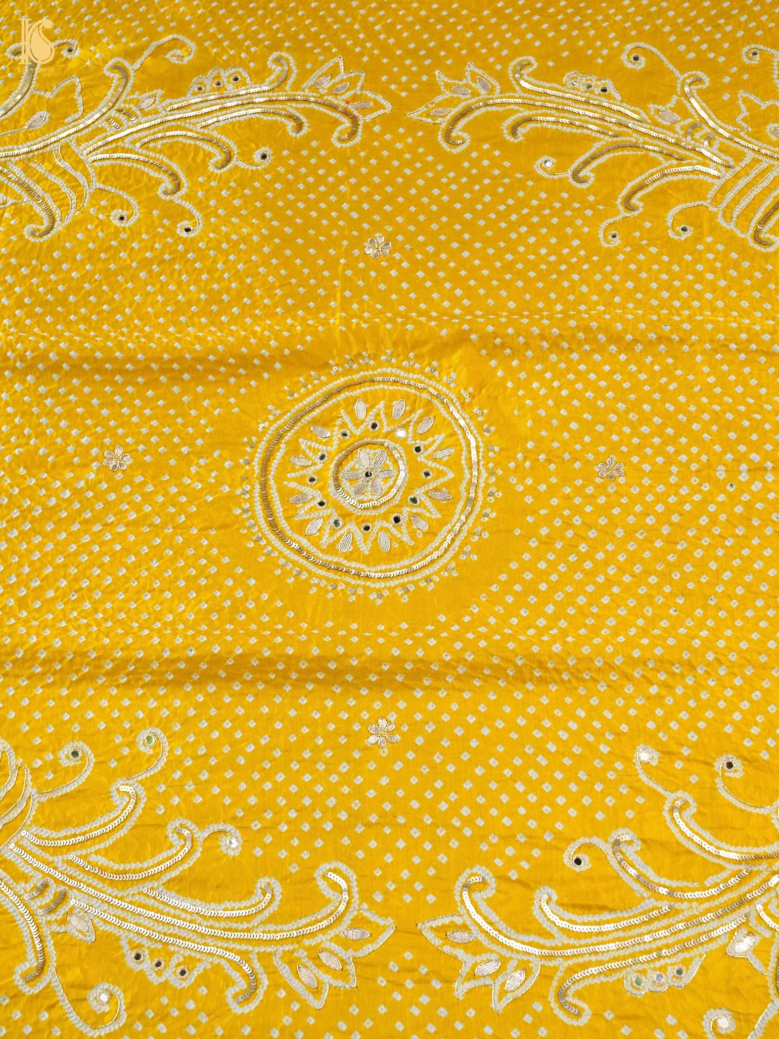 Gajji Silk Bandhani Gotta Patti & Mirror Work Dupatta
