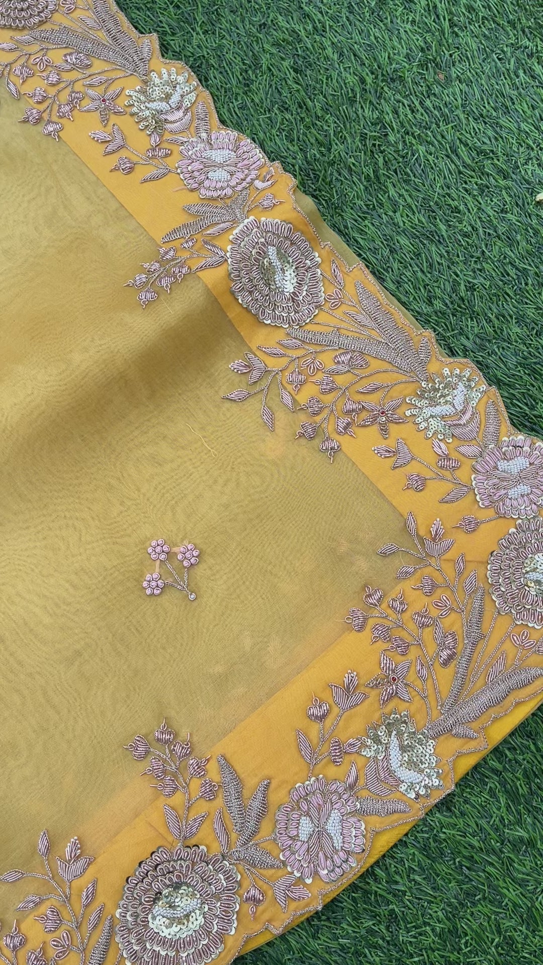 Handwoven Organza Silk Embroidery Saree